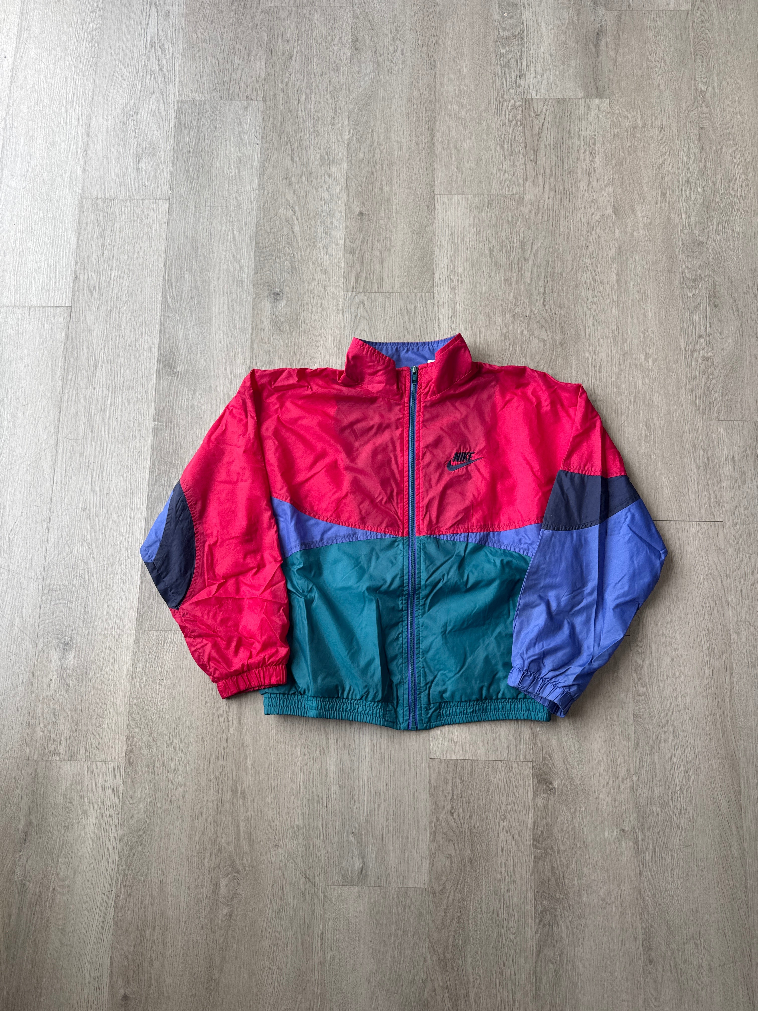 Vintage 90s Nike Youth Windbreaker Colorblock Jacket