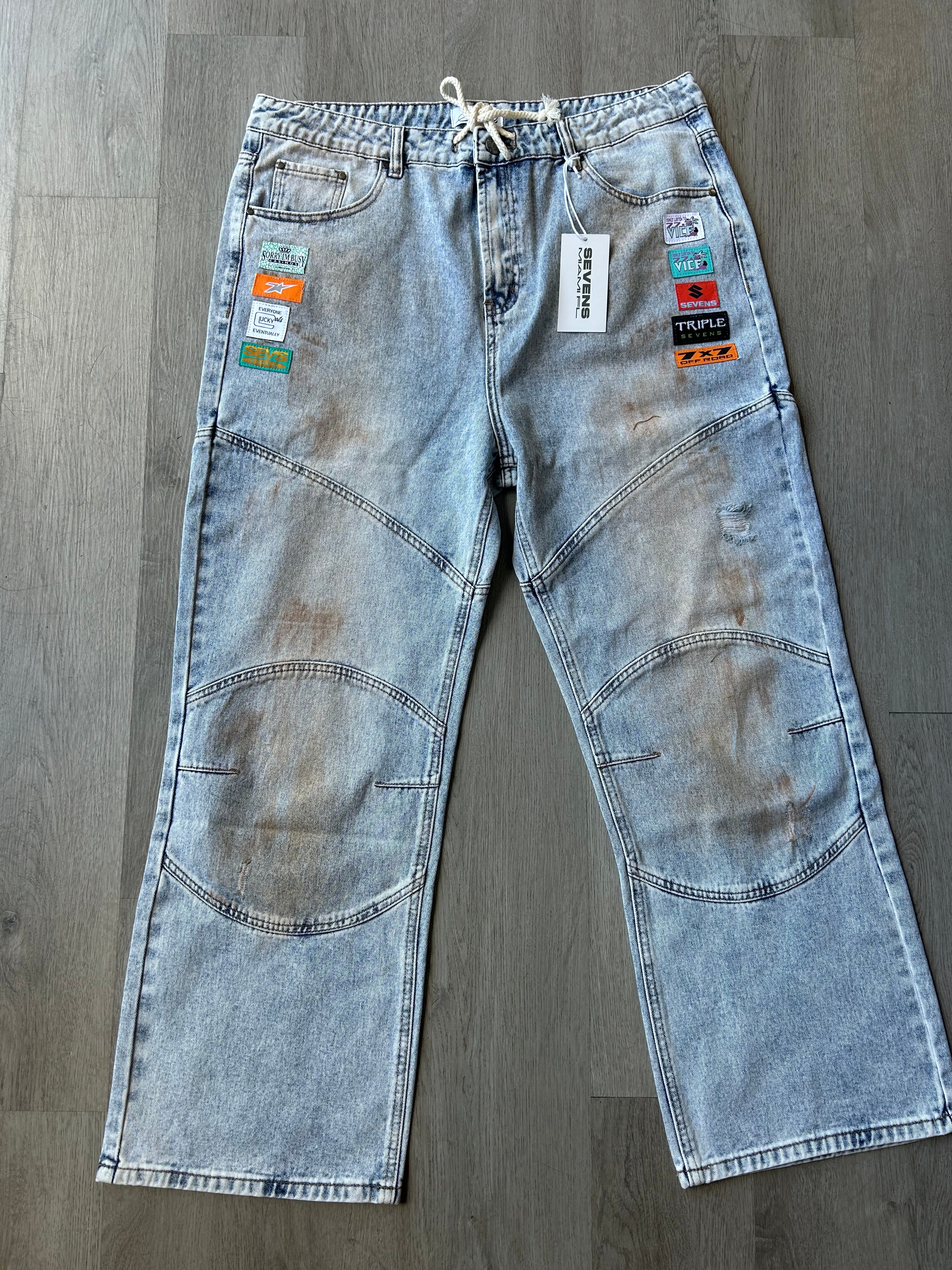 Club Sevens Moto Denim Light Wash Jeans