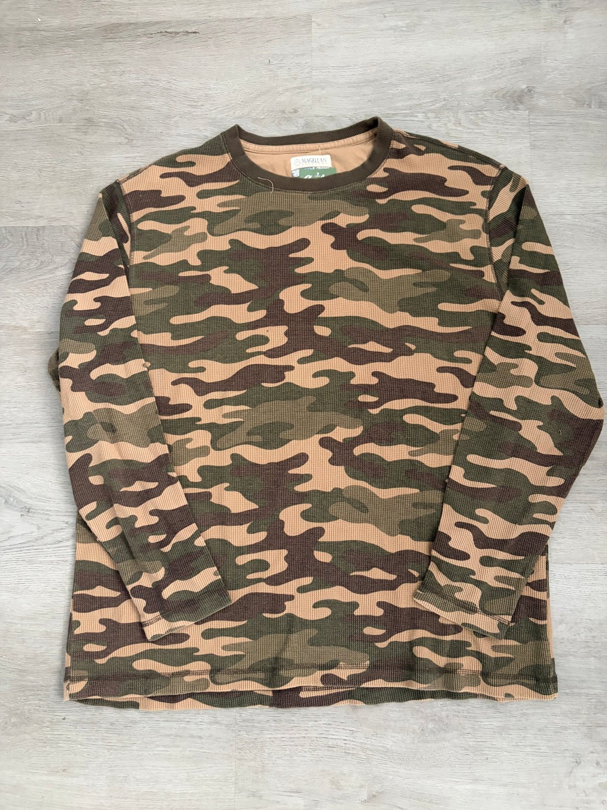 Magellan Woodland Camo Thermal Waffle Knit Long Sleeve