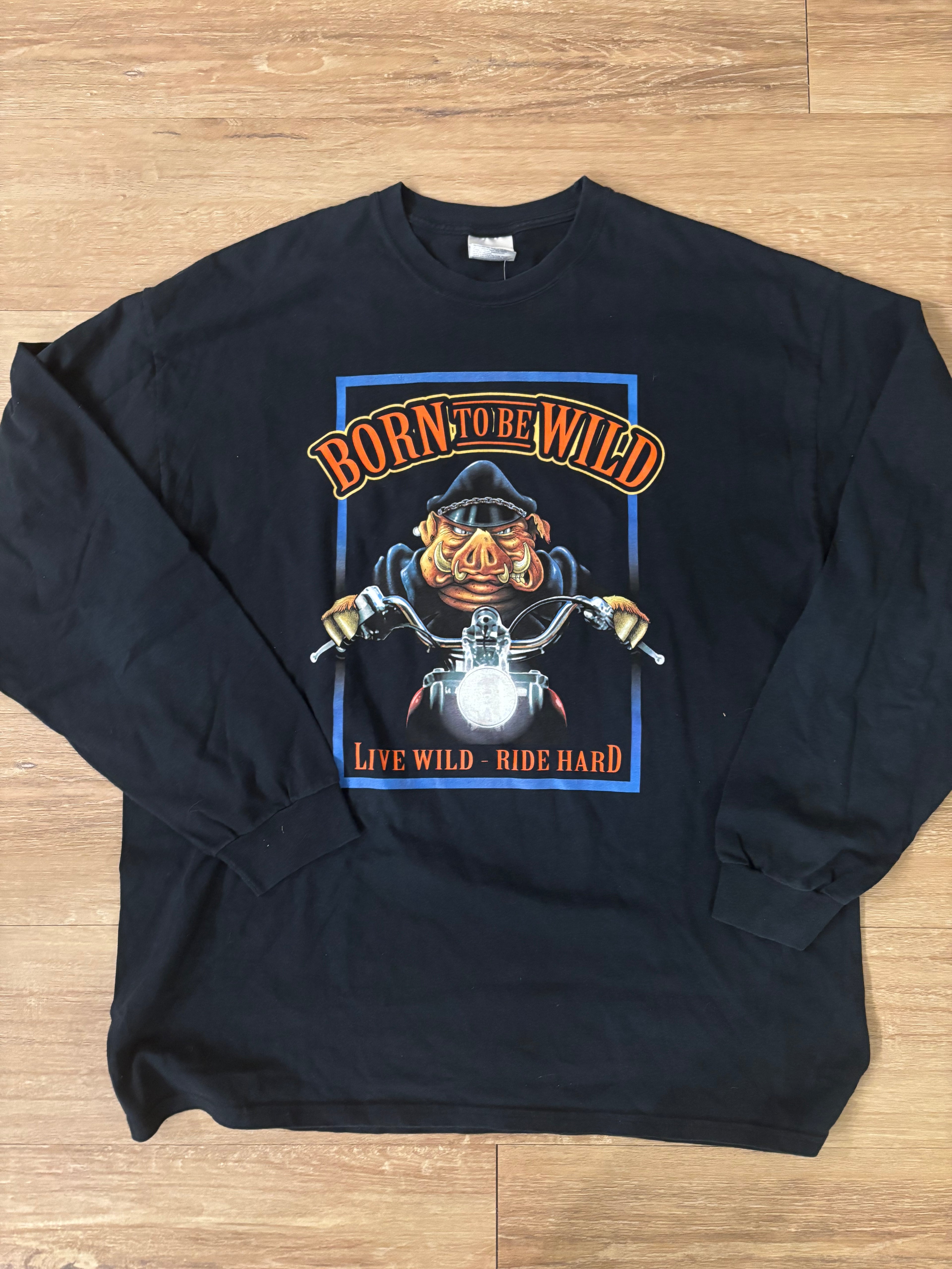 Vintage 1980s Harley Davidson Biker Pig Tee