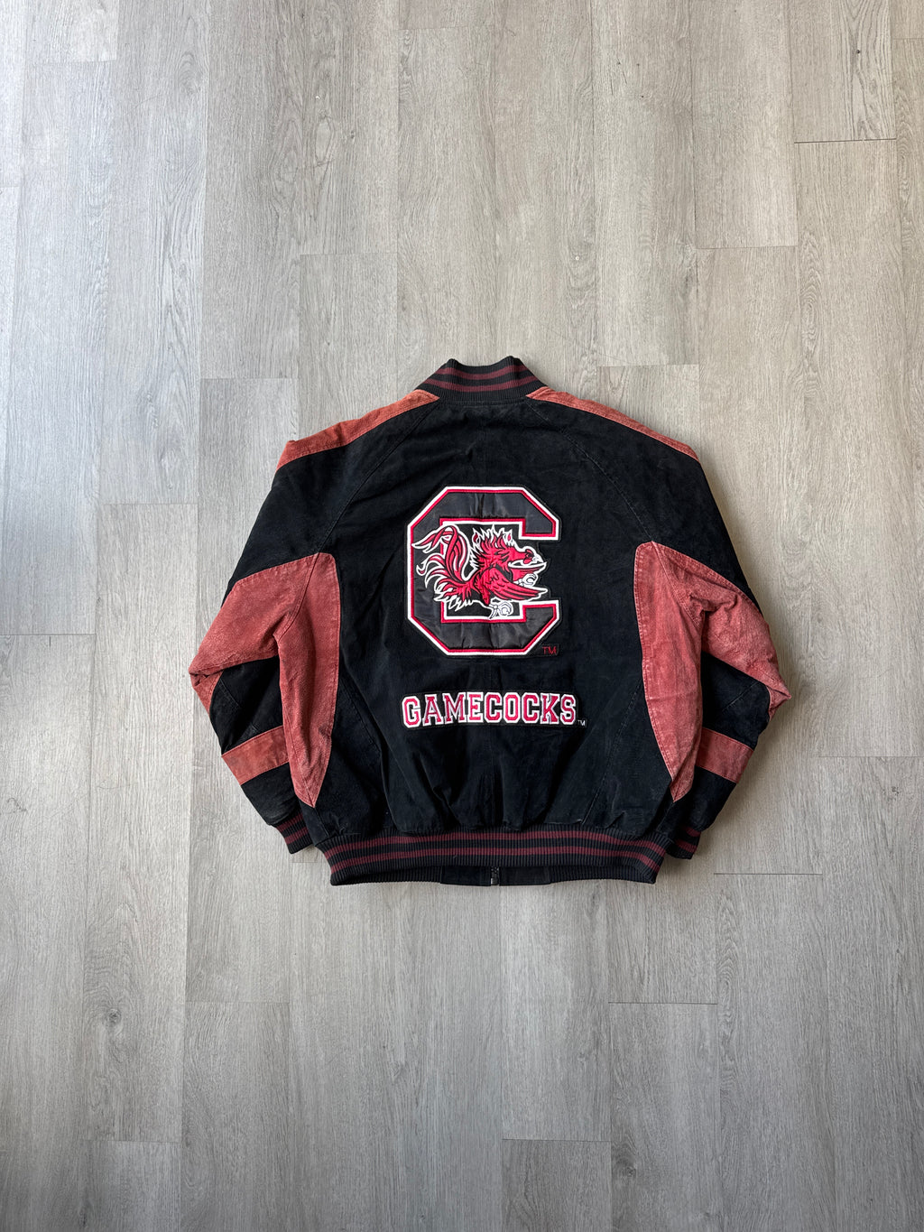 Vintage 90s University Of South Carolina Gamecocks Suede Leather Varsity Jacket