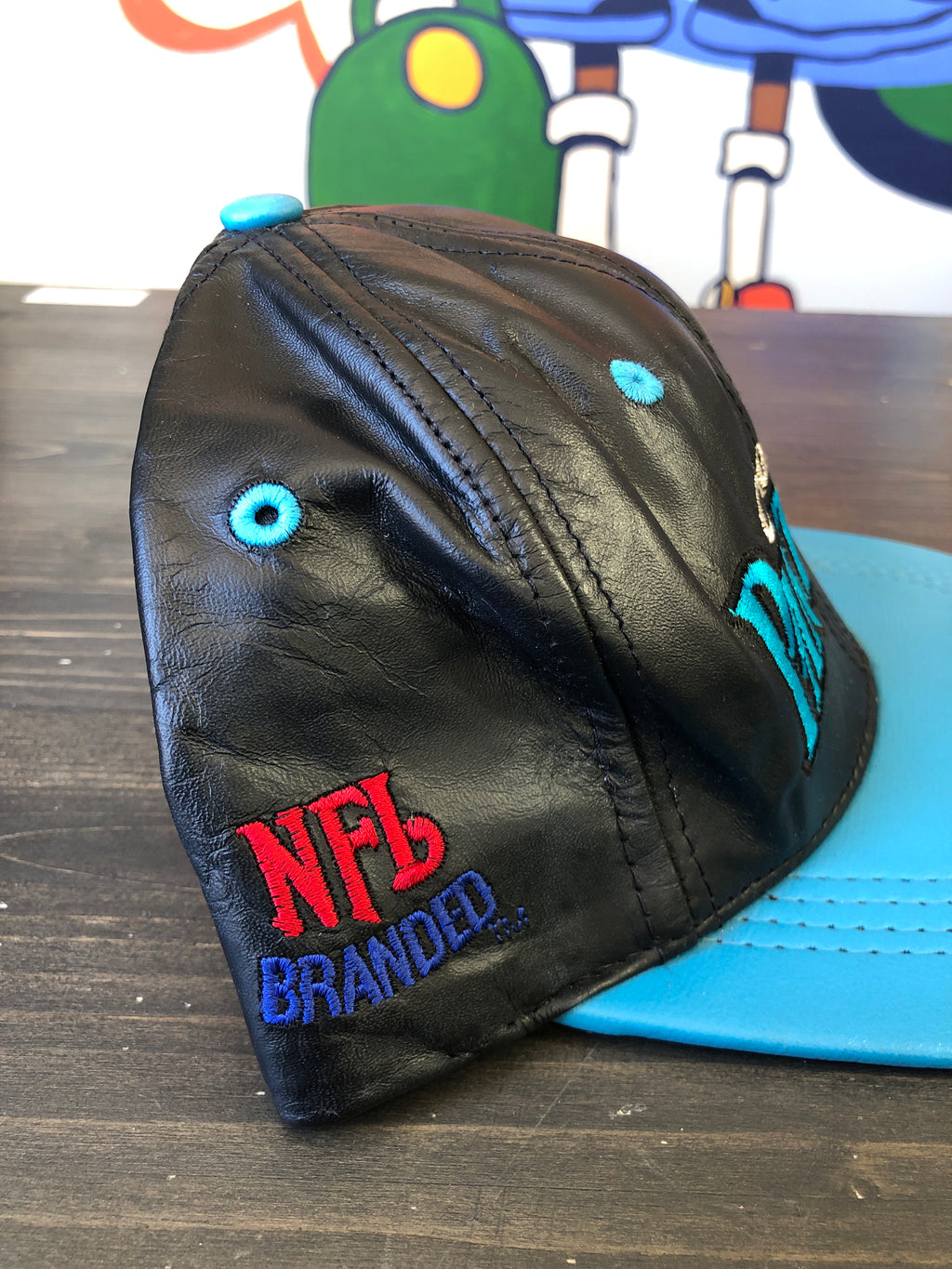 Vintage Carolina Panthers Leather Snapback
