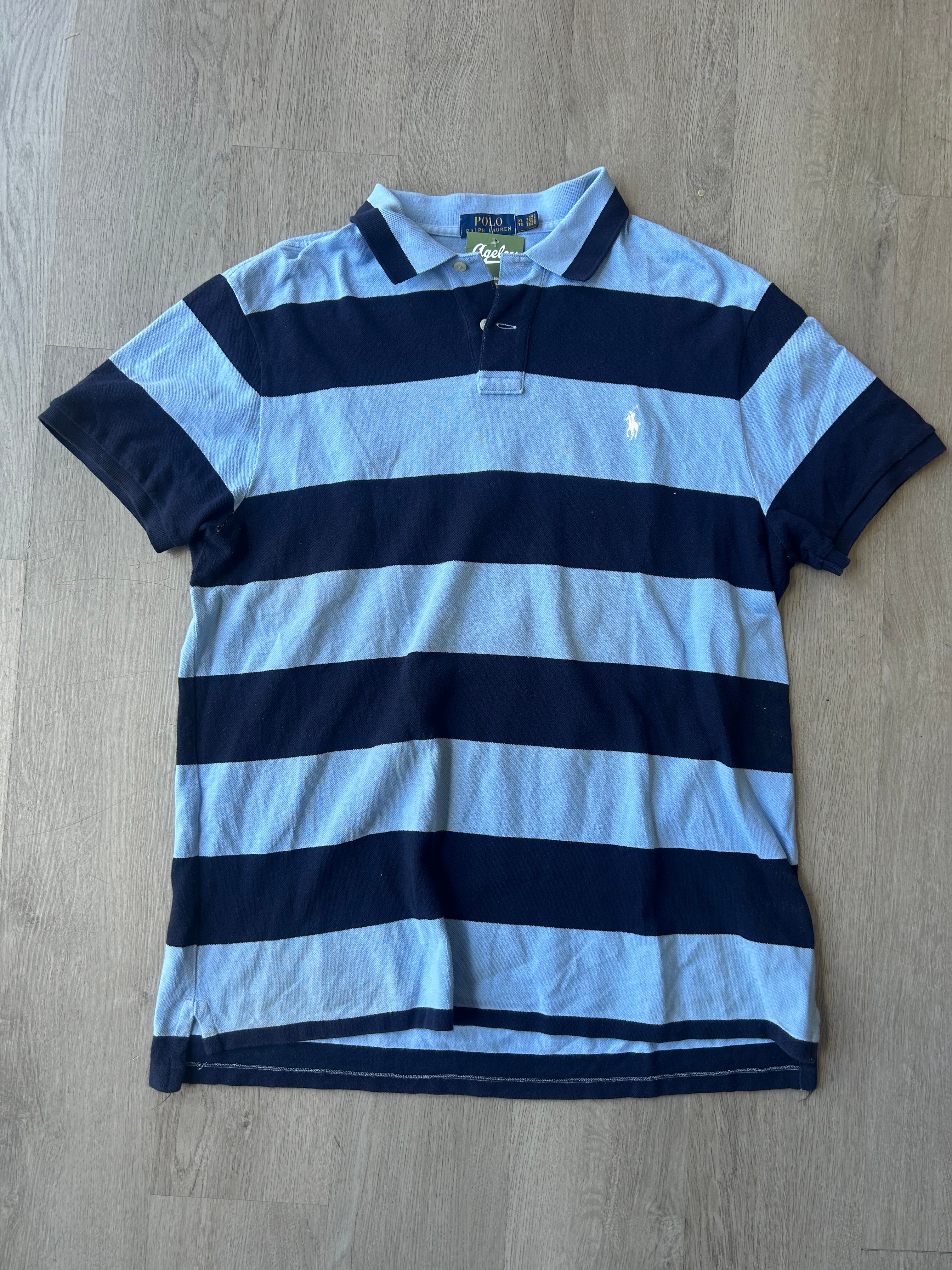Vintage Polo Ralph Lauren Navy Blue Striped Polo