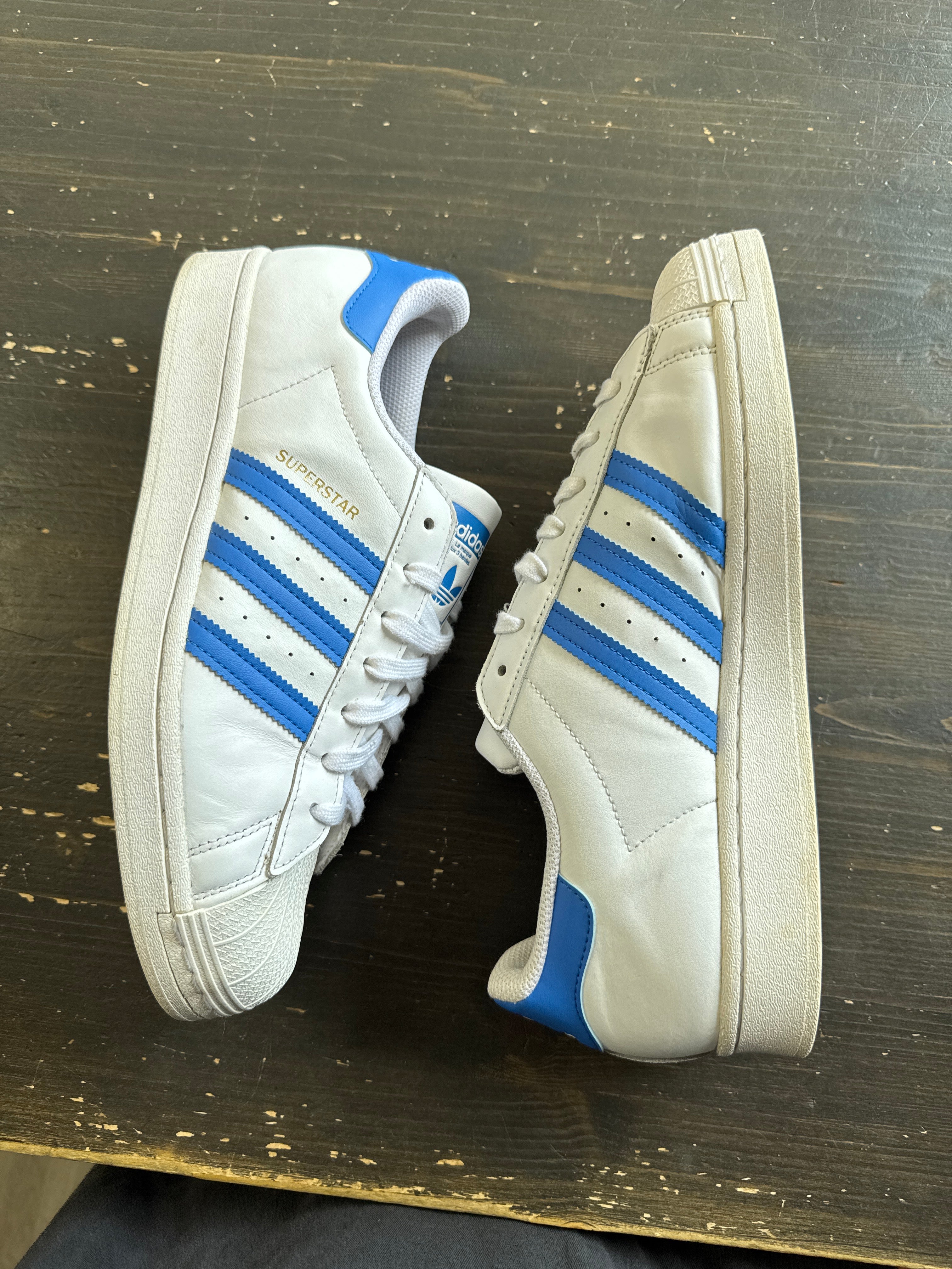 Pre-owned Adidas Superstar White True Blue