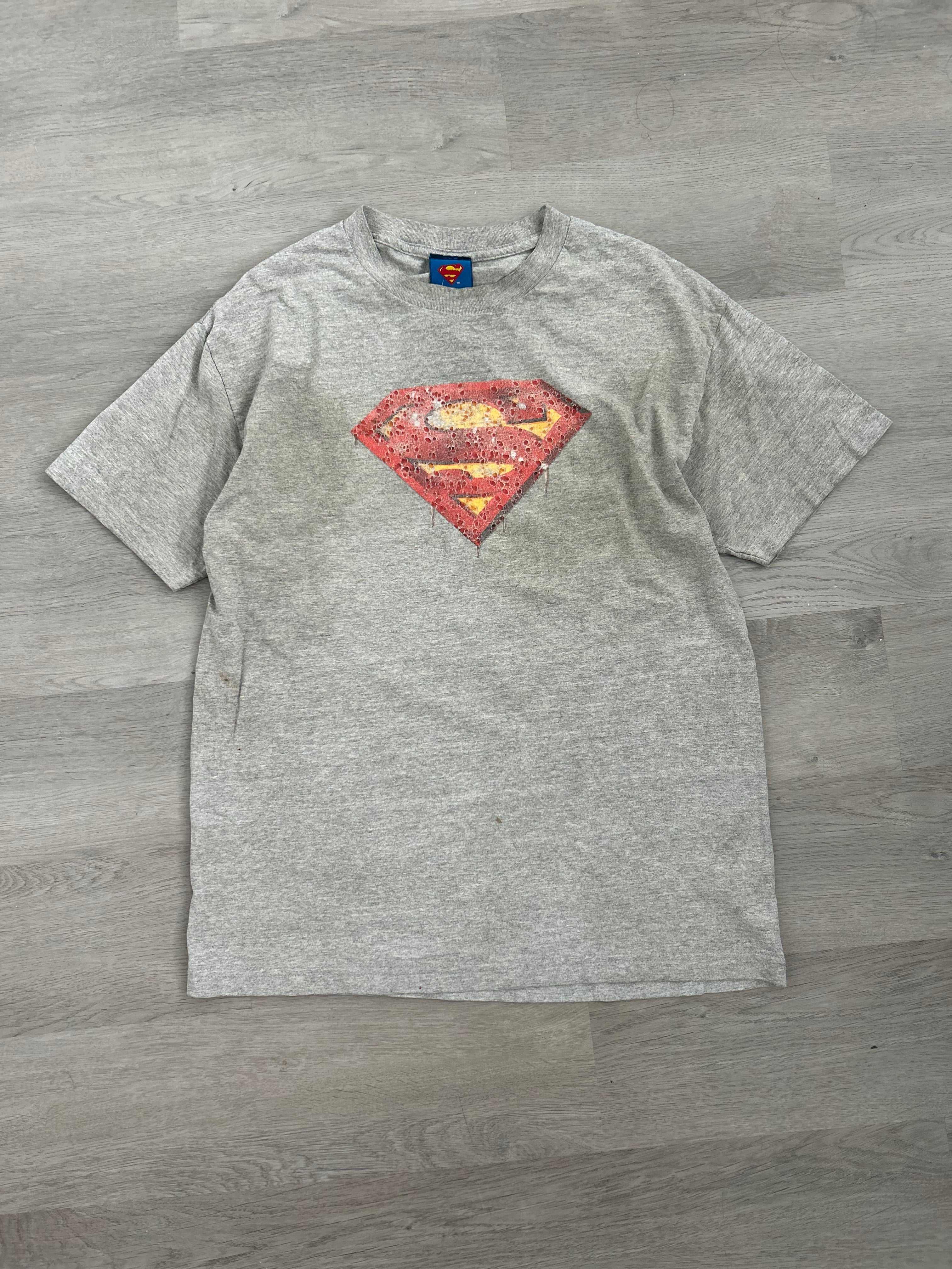 Vintage Grey Superman Logo Tee
