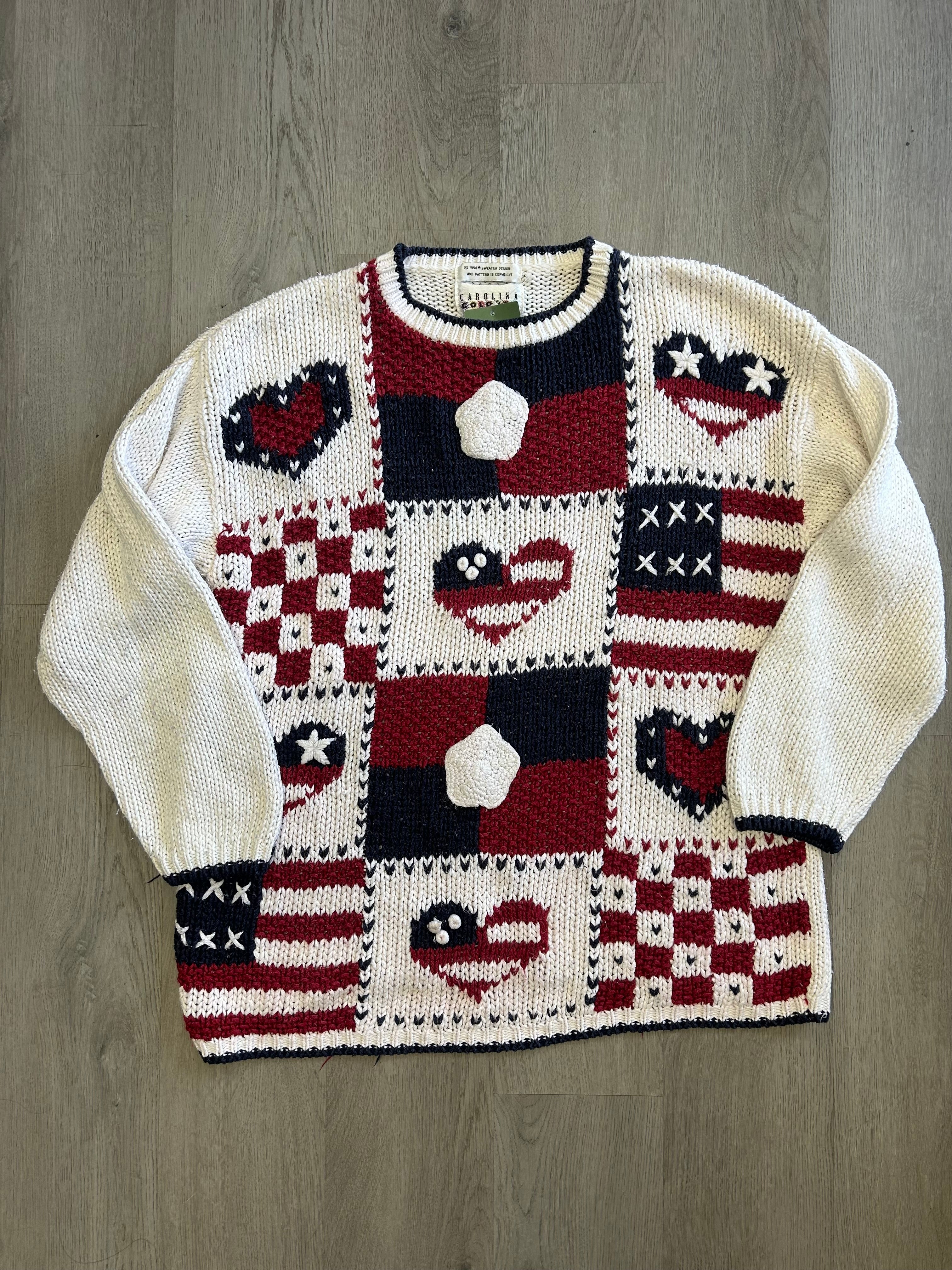 Women’s USA Checkered Knit Sweater
