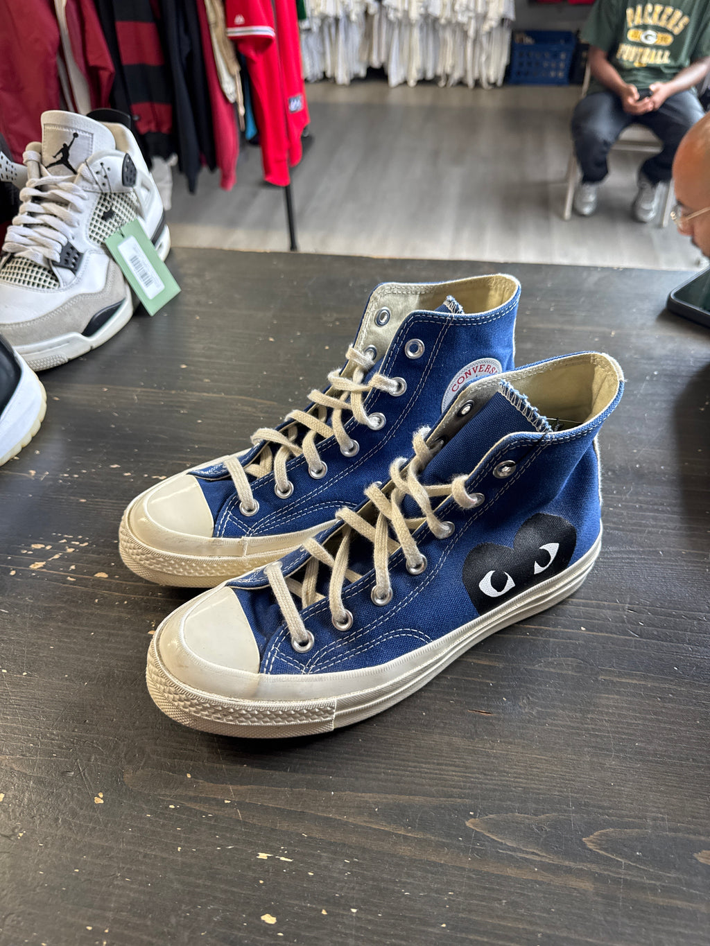 Pre Owned Comme des Garcons Blue Hi Top Converse