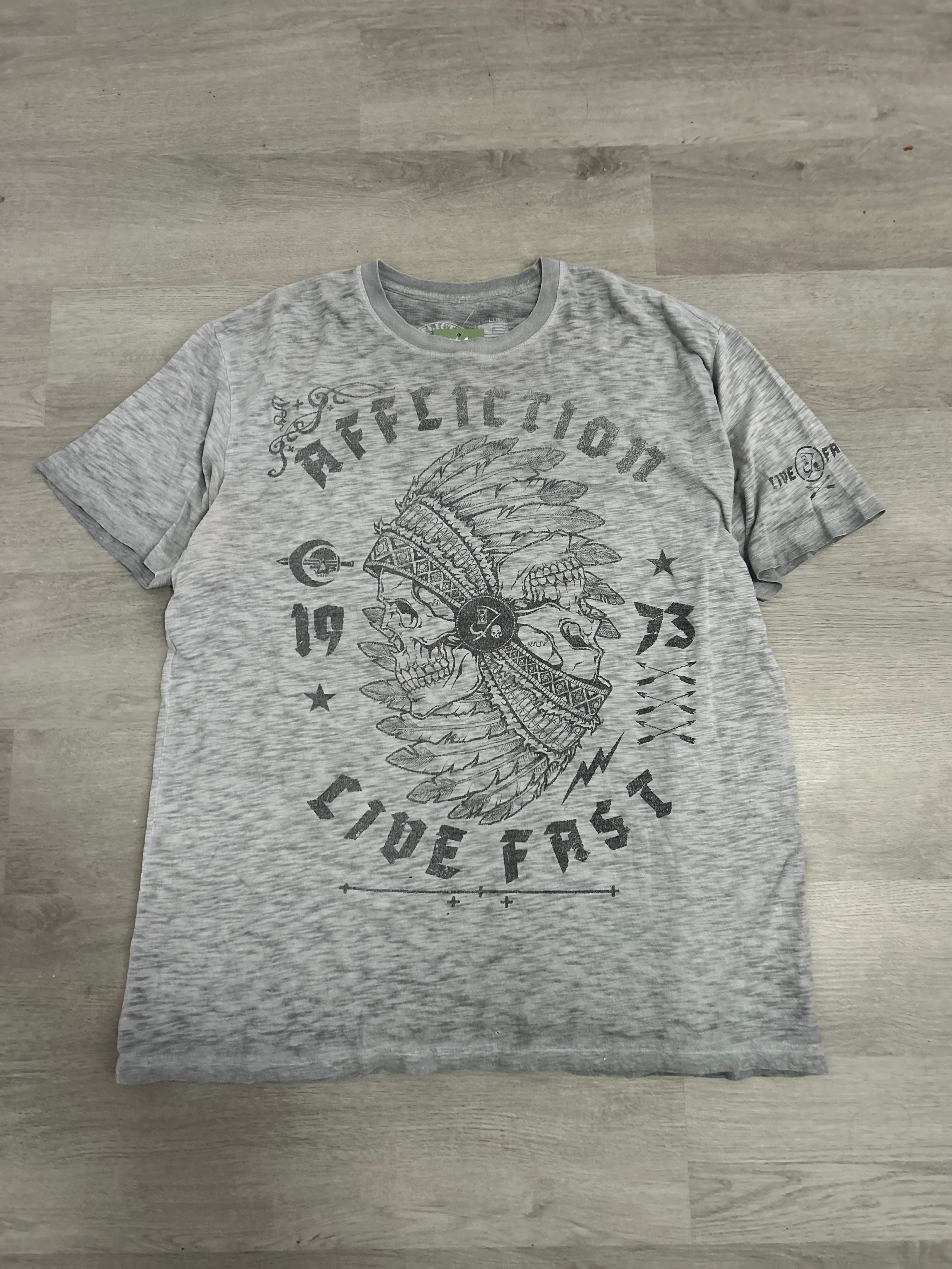 Y2K Grey Affliction Fatal Hour Tee
