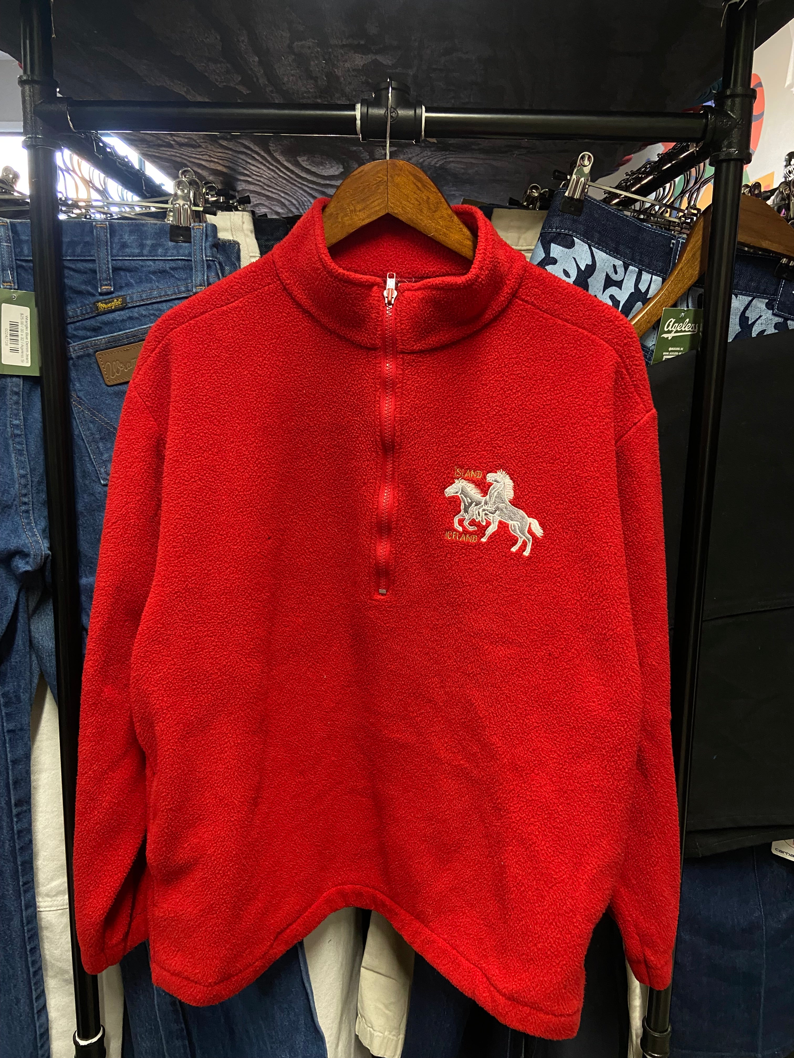 Vintage Island Iceland Horses Quarter Zip Jacket