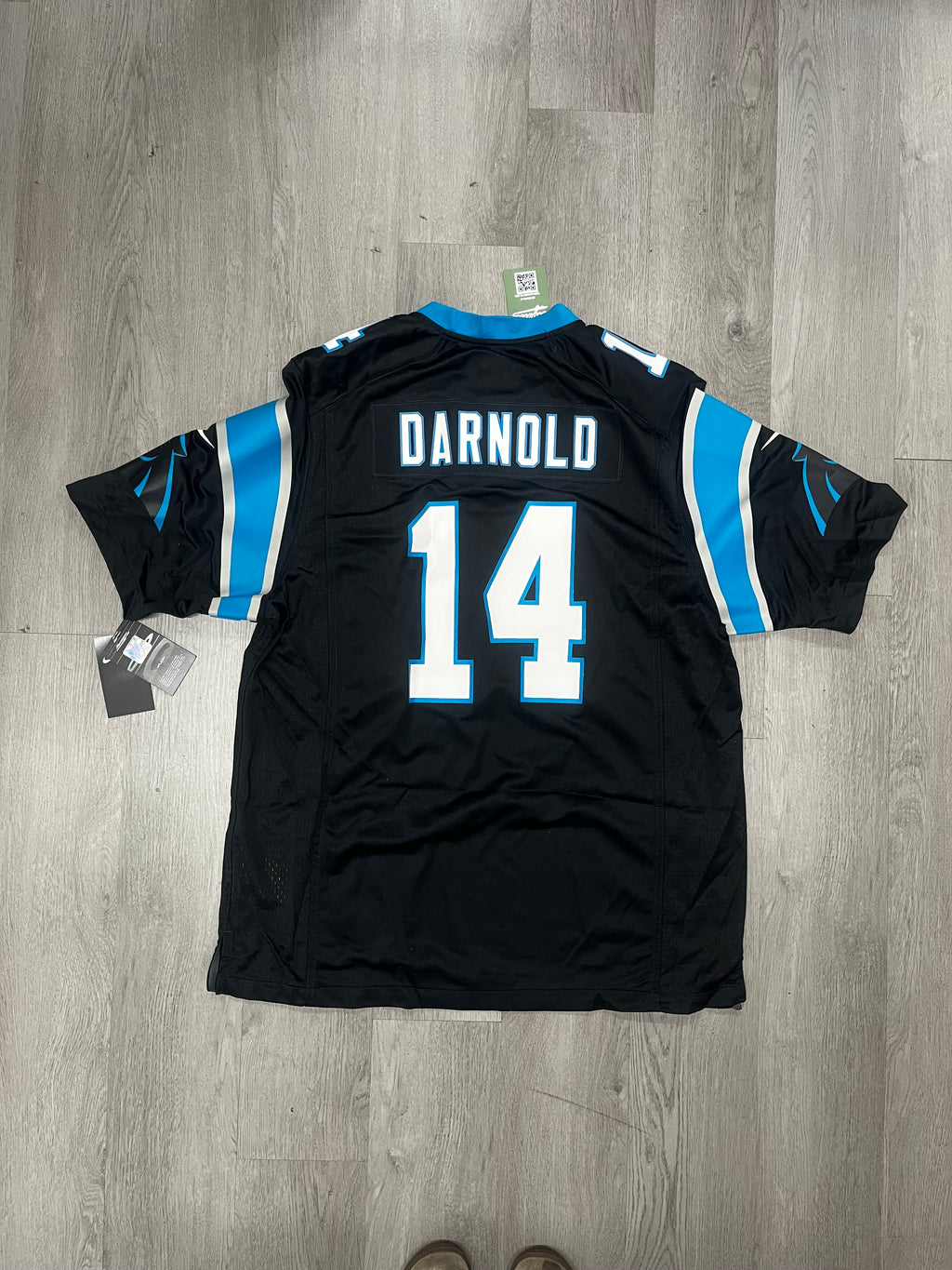 Nike Carolina Panthers #14 Sam Darnold Black Game Jersey
