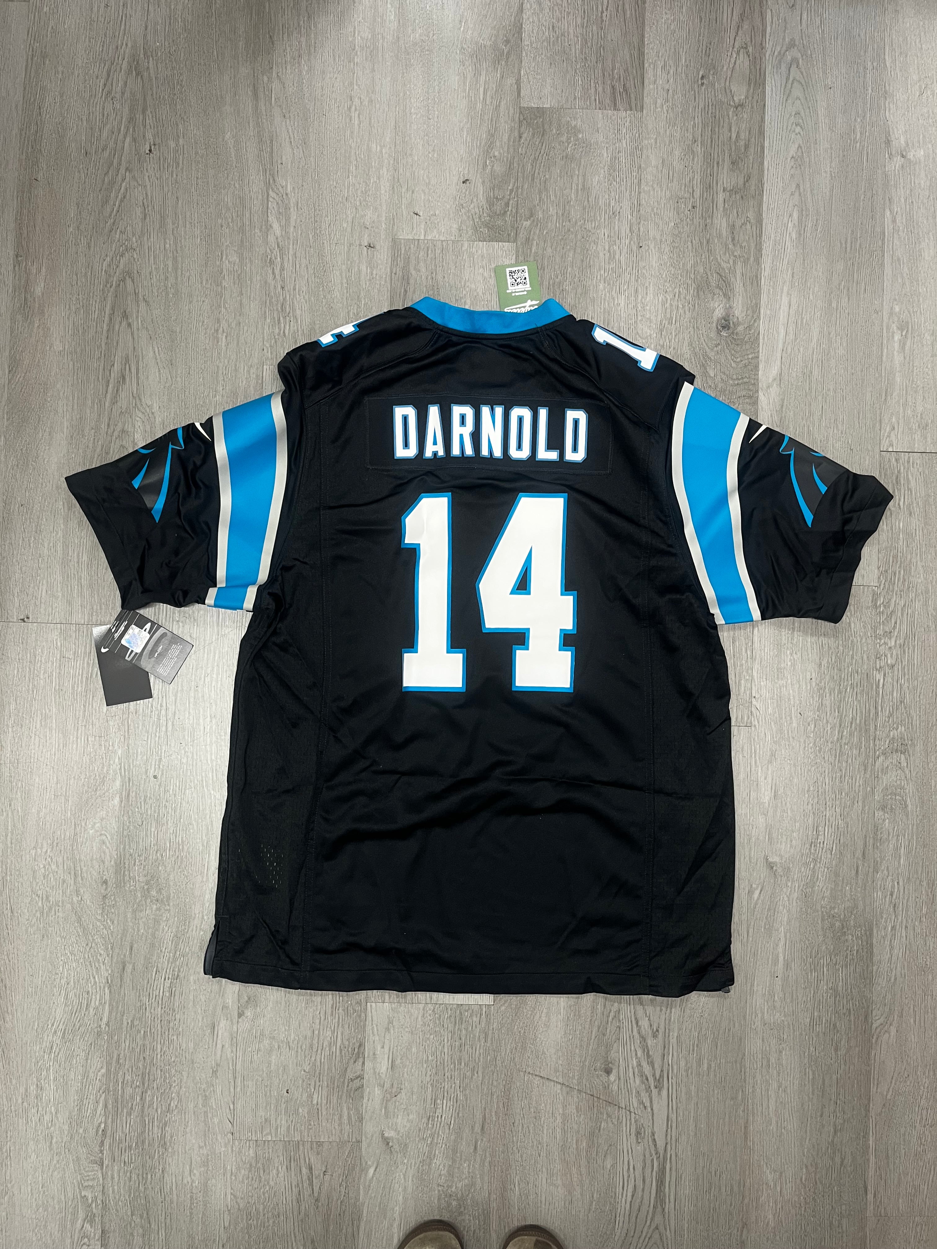 Nike Carolina Panthers #14 Sam Darnold Black Game Jersey