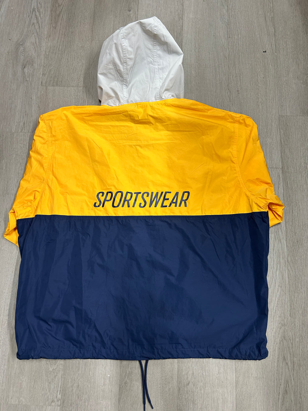 Vintage Nike Navy Blue Two Tone Swoosh Windbreaker Hooded Zip Up