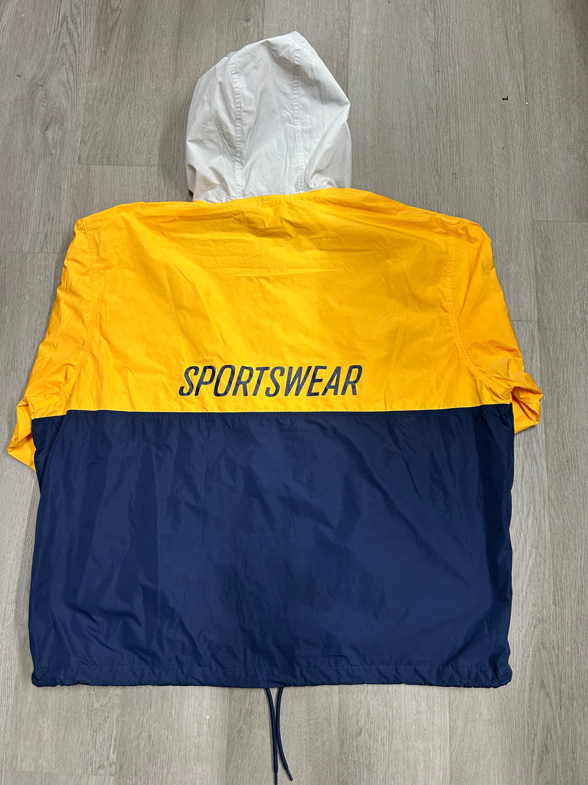 Vintage Nike Navy Blue Two Tone Swoosh Windbreaker Hooded Zip Up
