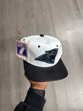 Vintage Logo 7 Carolina Panthers Leather Strap Back Hat