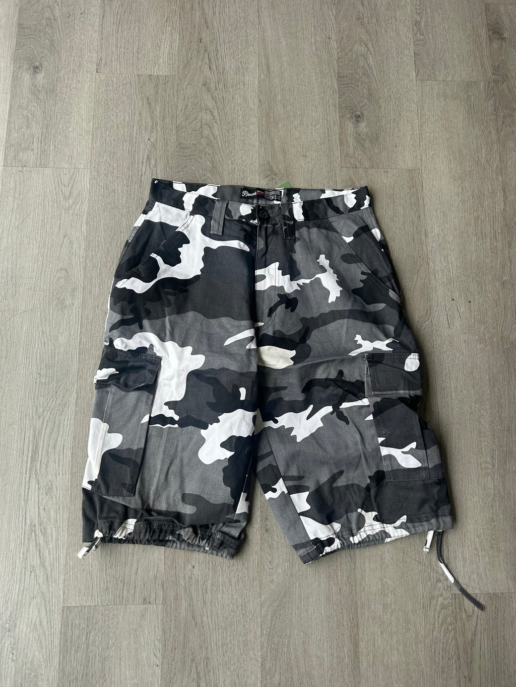 Black And White Camo Cargo Shorts