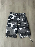 Black And White Camo Cargo Shorts