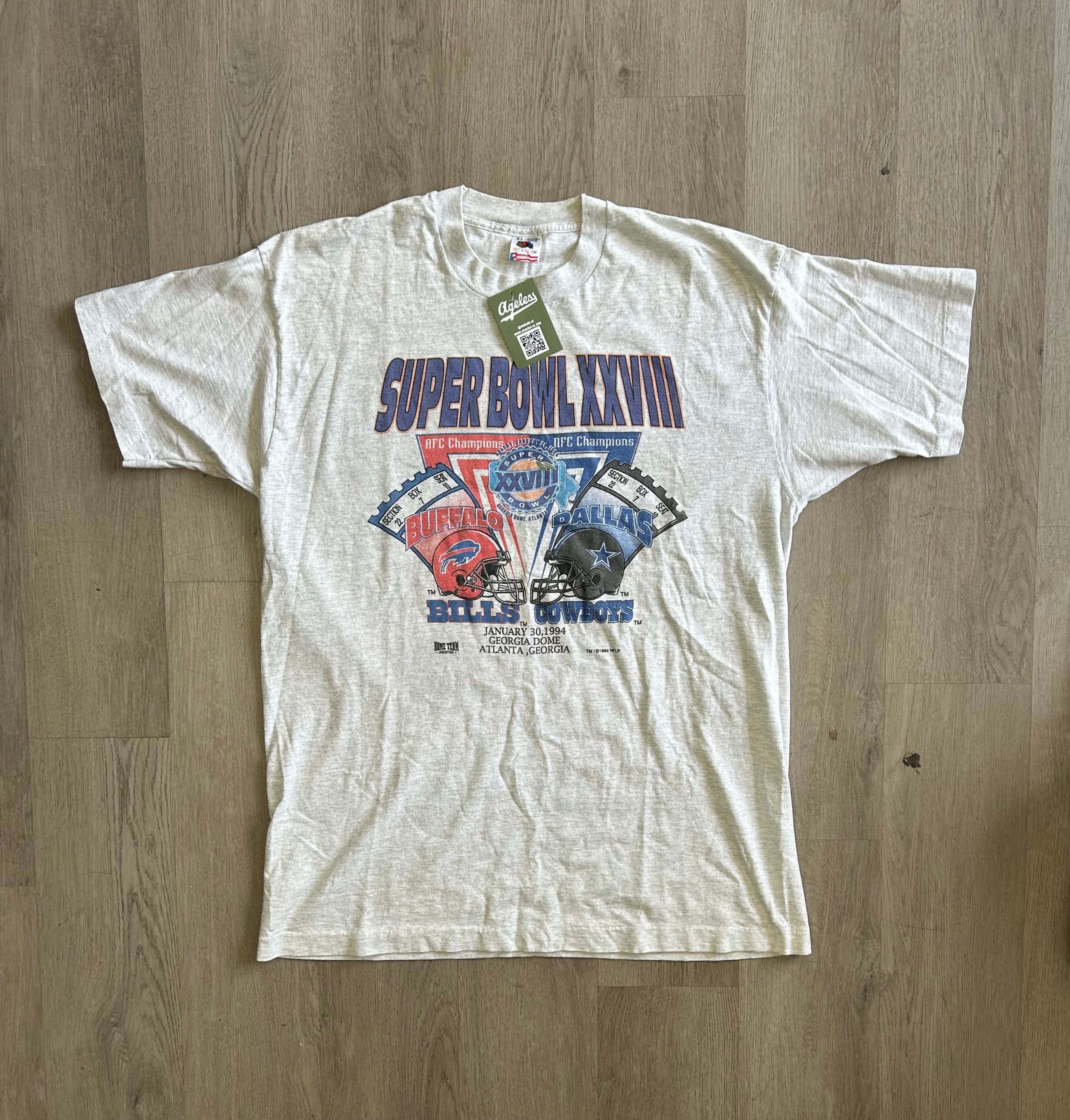 Vintage 1994 Dallas Cowboys vs. Buffalo Bills Super Bowl XXVIII Tee