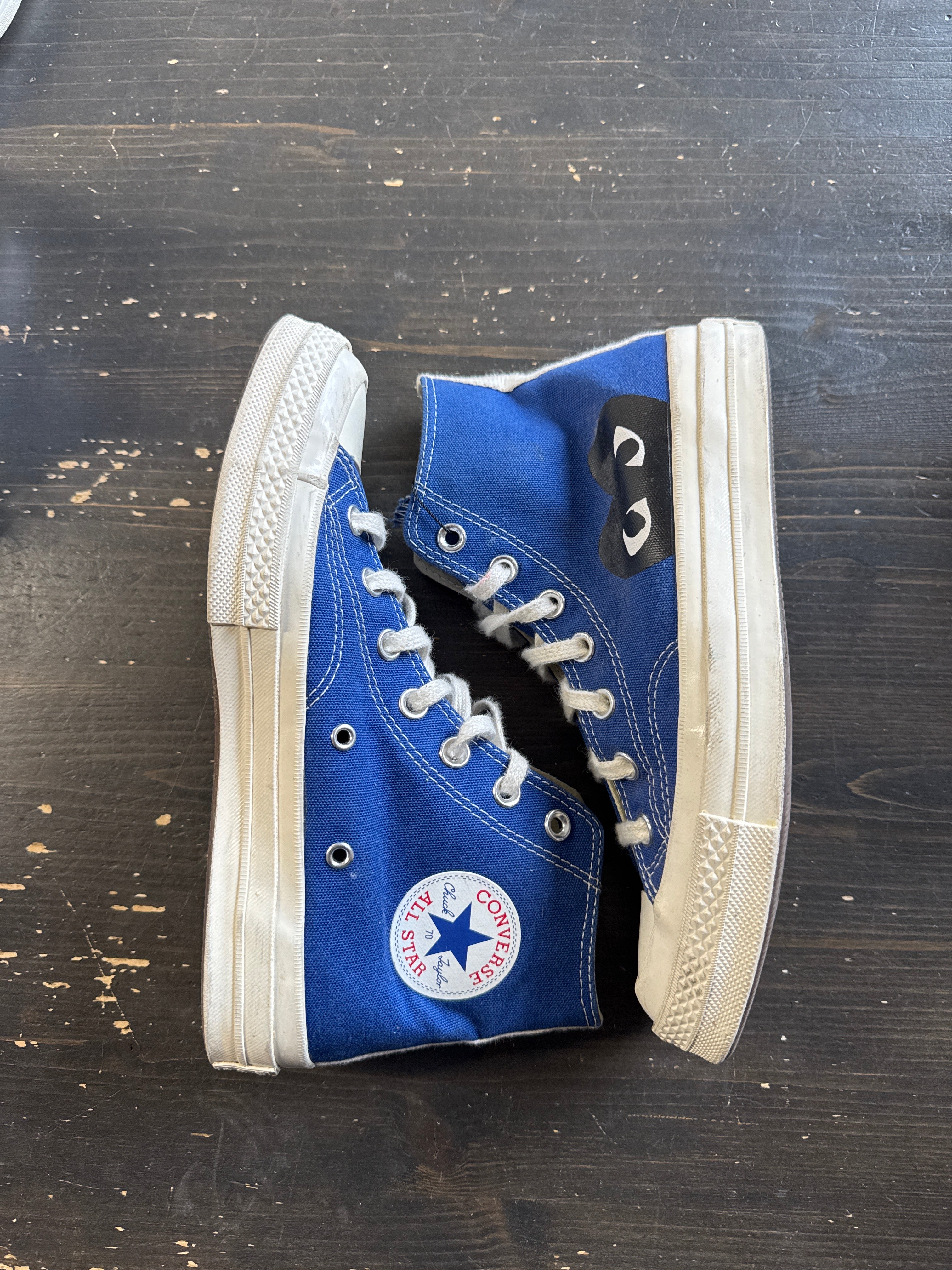 Pre Owned Comme des Garcons Blue Hi Top Converse