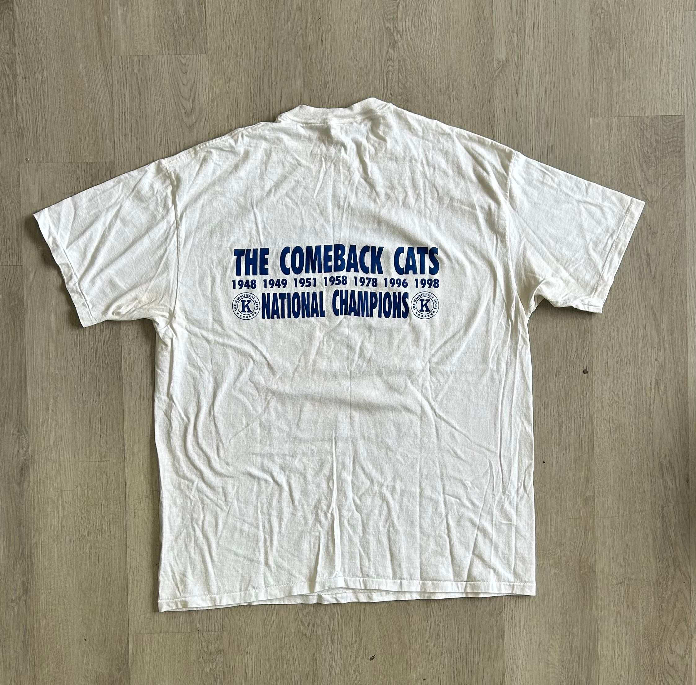 Vintage 1998 NCAA Champions Kentucky Wildcats Ring Tee