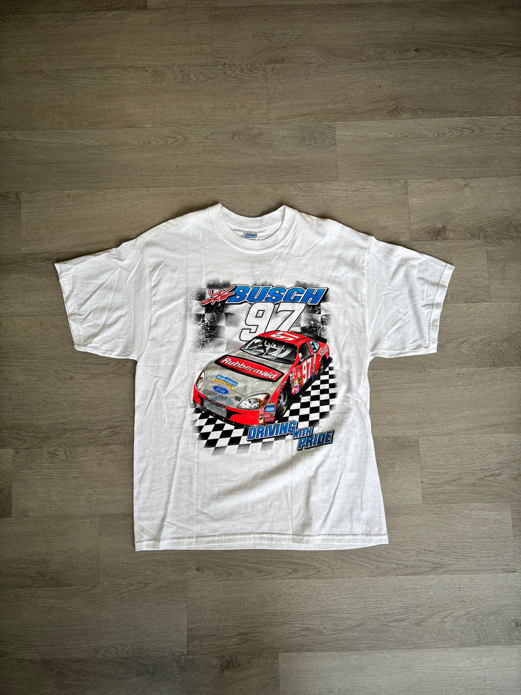 Vintage Kurt Busch #97 Roush Racing Rubbermaid Driving with Pride Tee