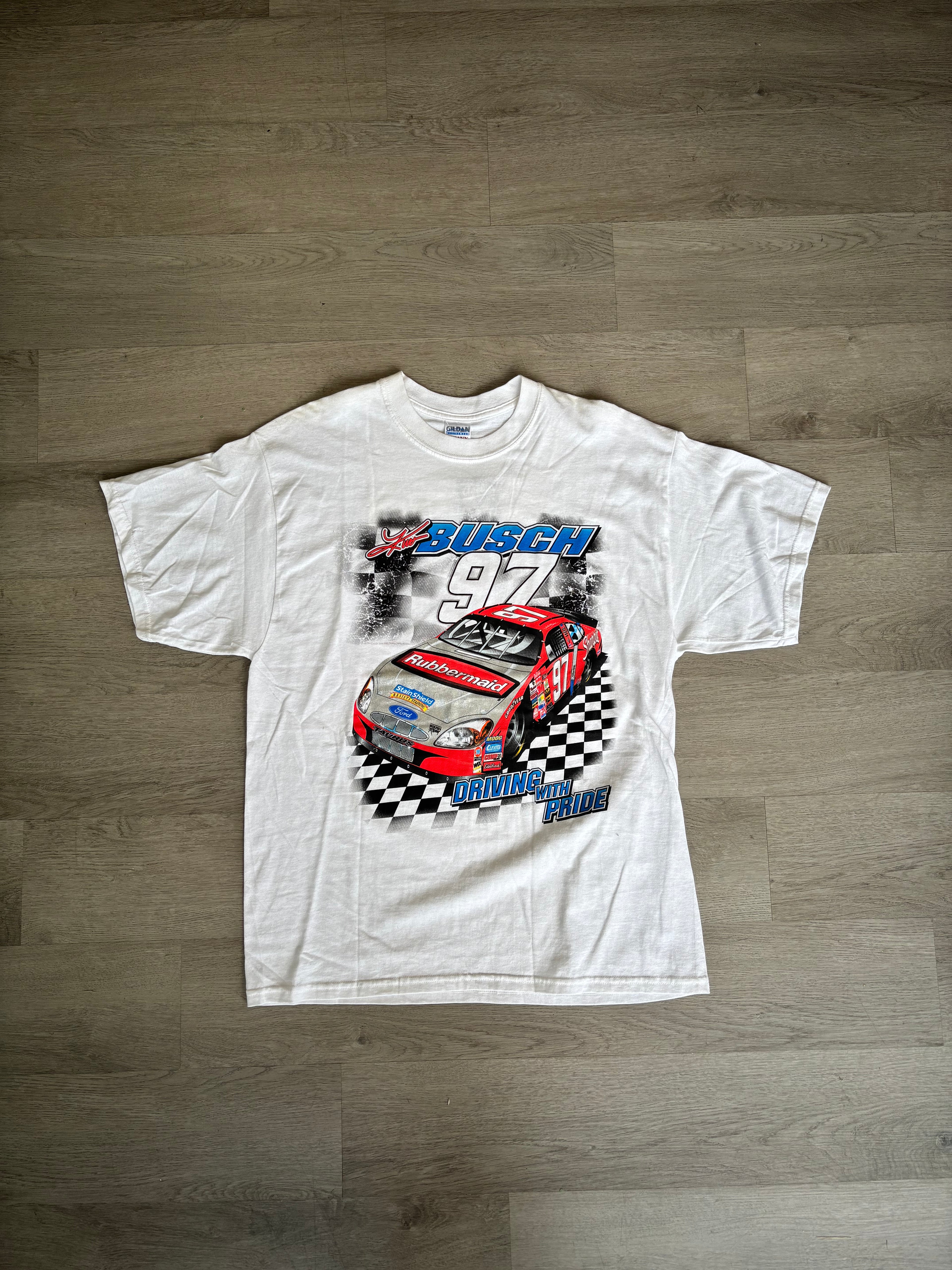 Vintage Kurt Busch #97 Roush Racing Rubbermaid Driving with Pride Tee
