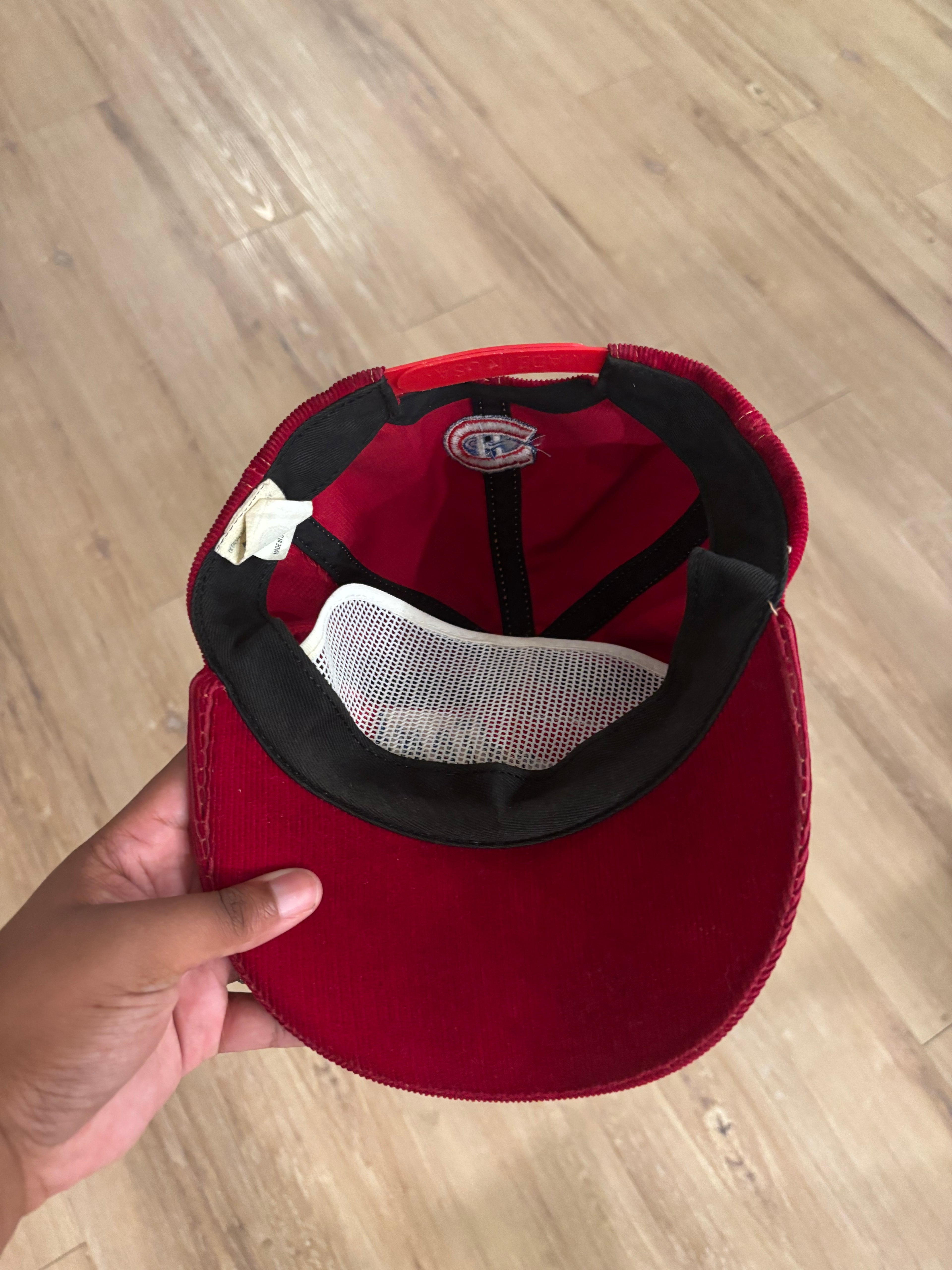 Vintage Montreal Canadiens corduroy Snapback Hat