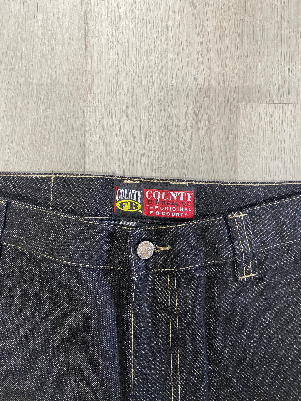 FB County Carpenter Zipper Knee Pocket Denim Jeans Pants