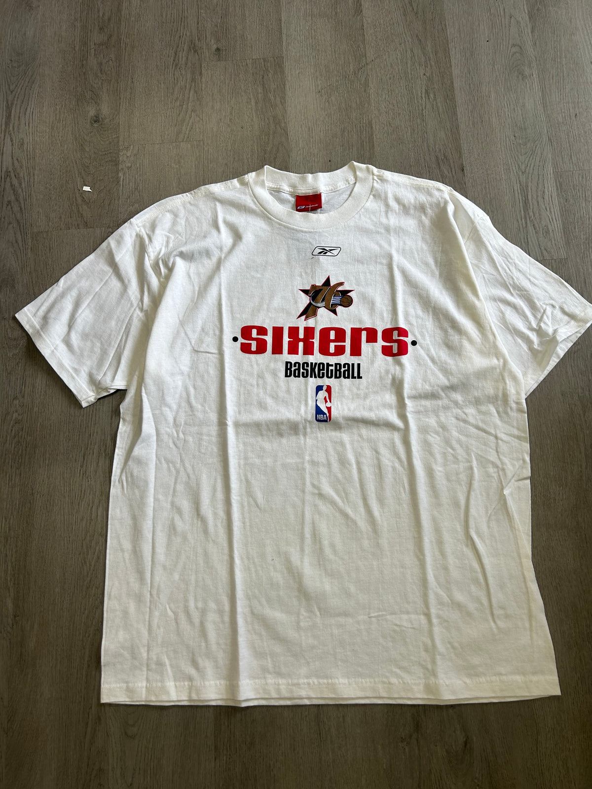 Vintage White Reebok NBA 76ers Tee