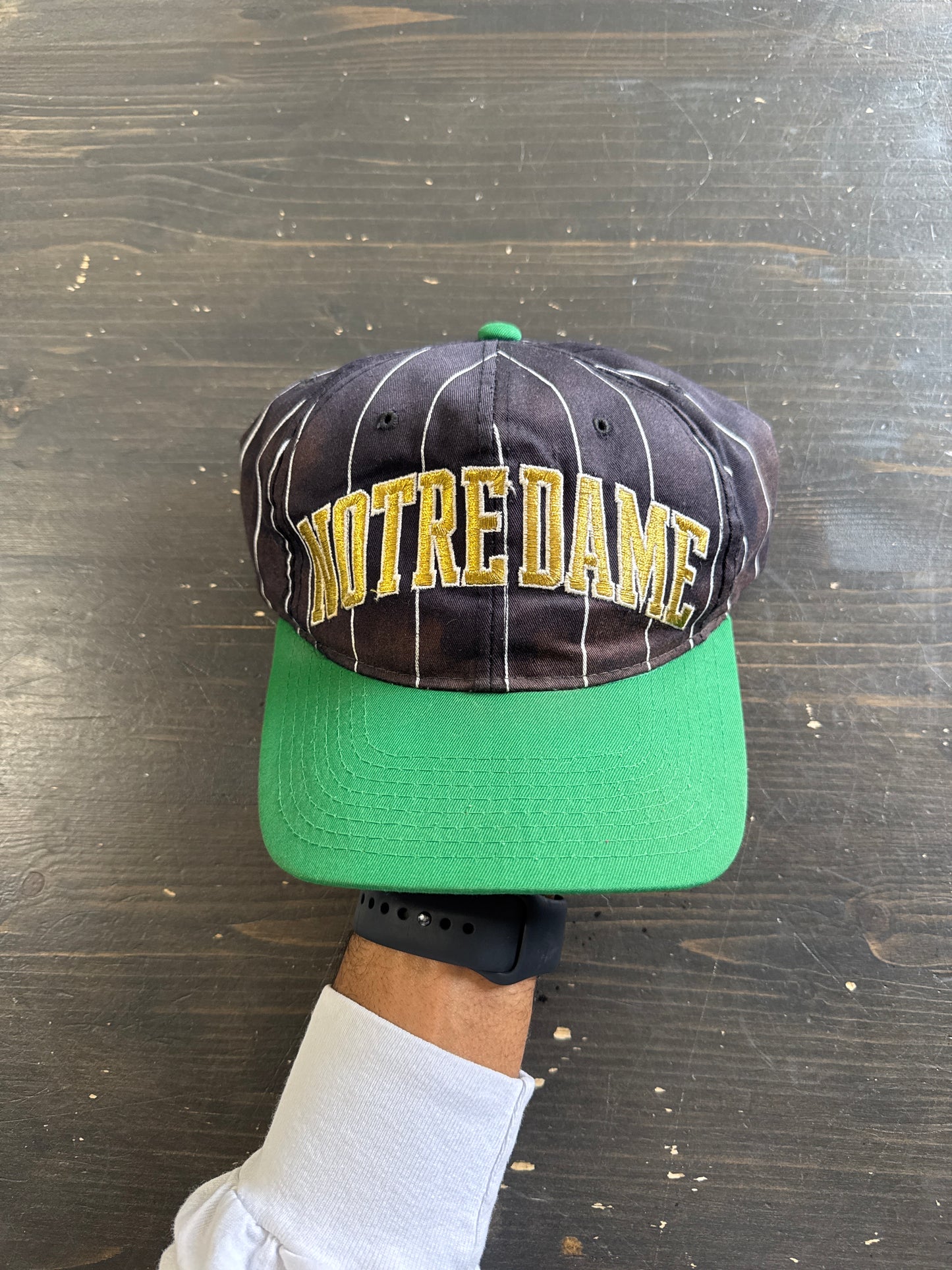 Vintage Starter University Of Notre Dame Fighting Irish Pin Striped Snapback Hat