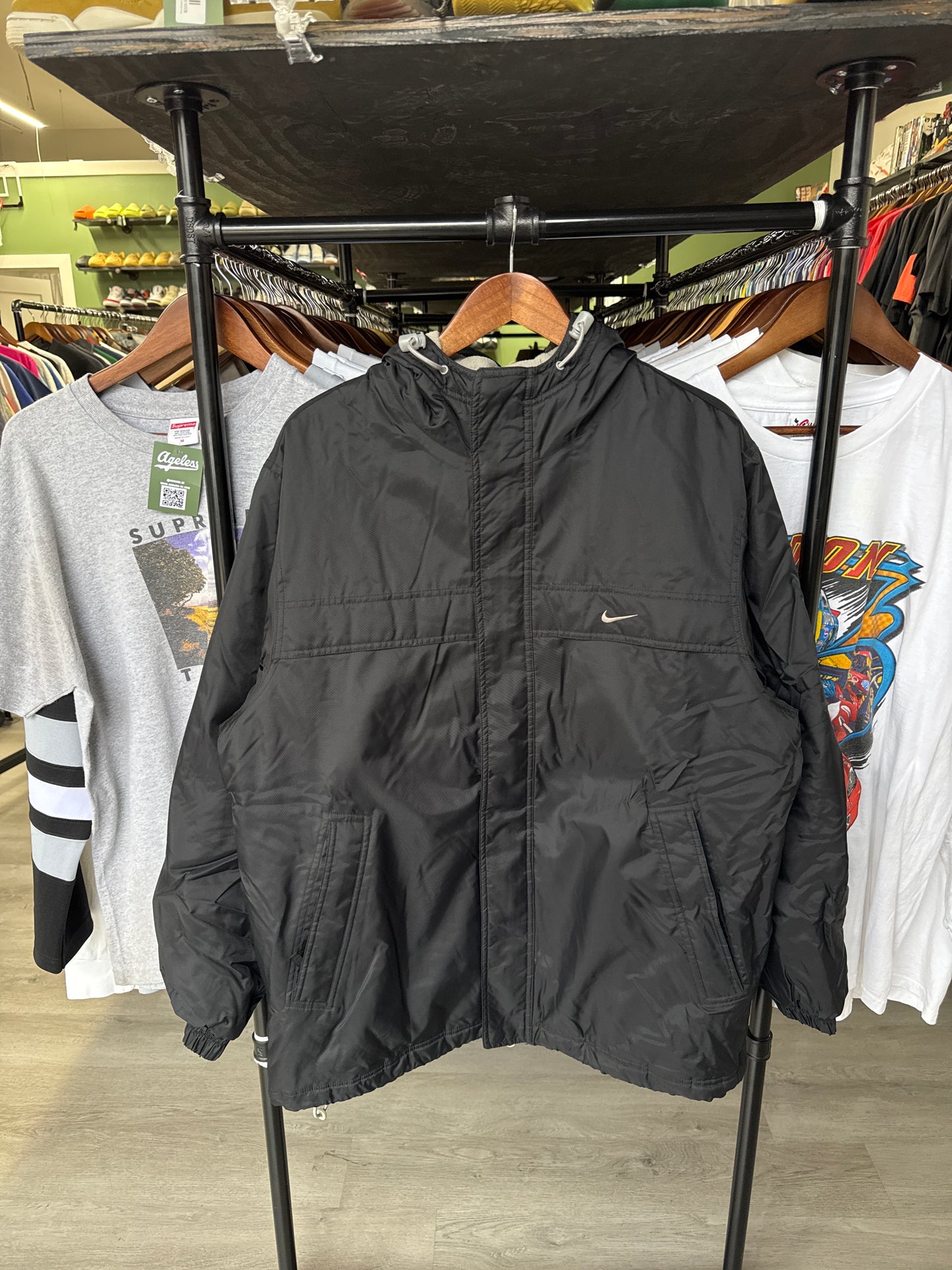 Vintage Nike Y2K Fleece Nylon Parka Jacket