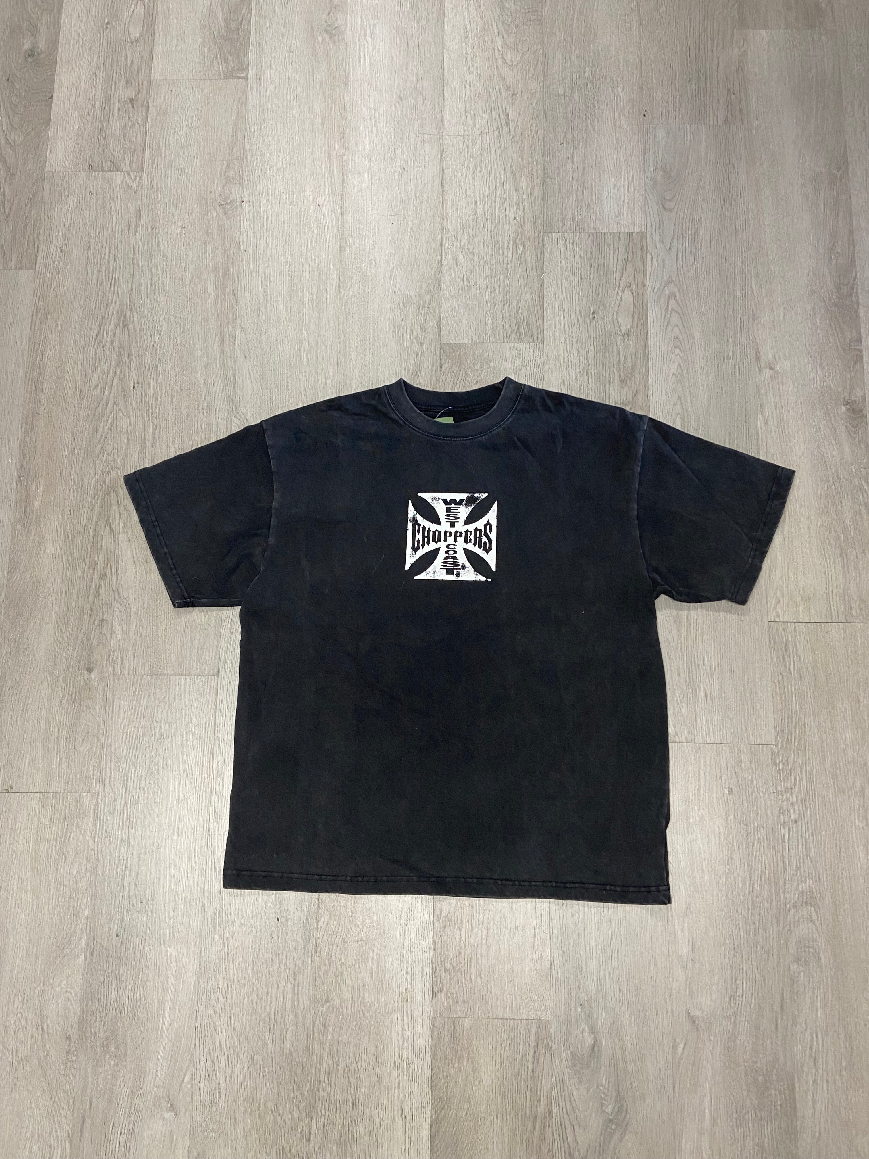 Vintage Inspired Black West Coast Choppers Distressed Logo Tee