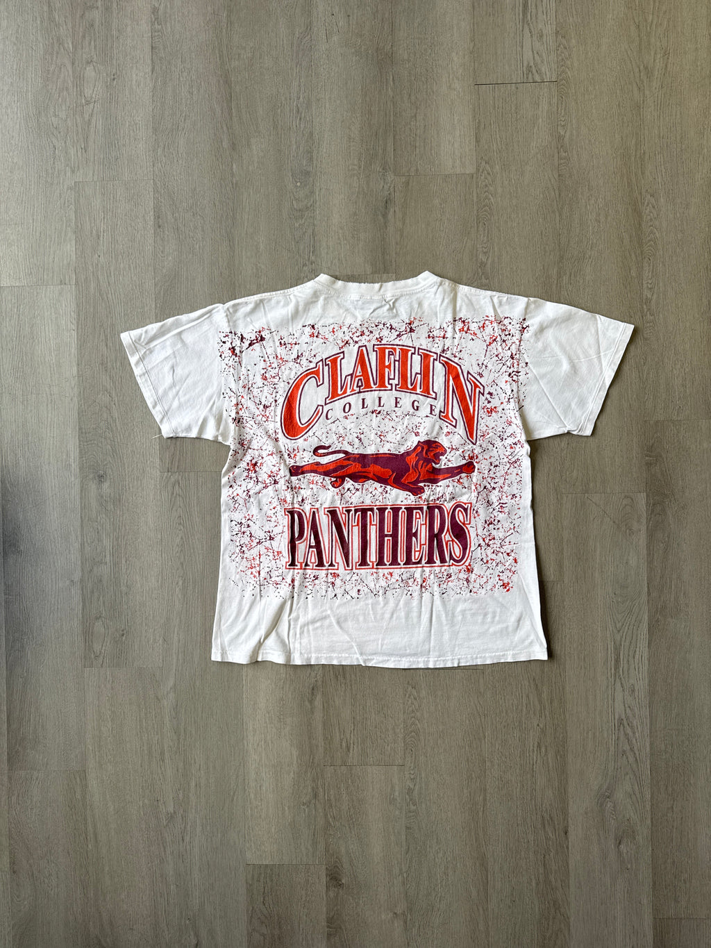 Vintage 90s Claflin College Panthers All Over Print Tee