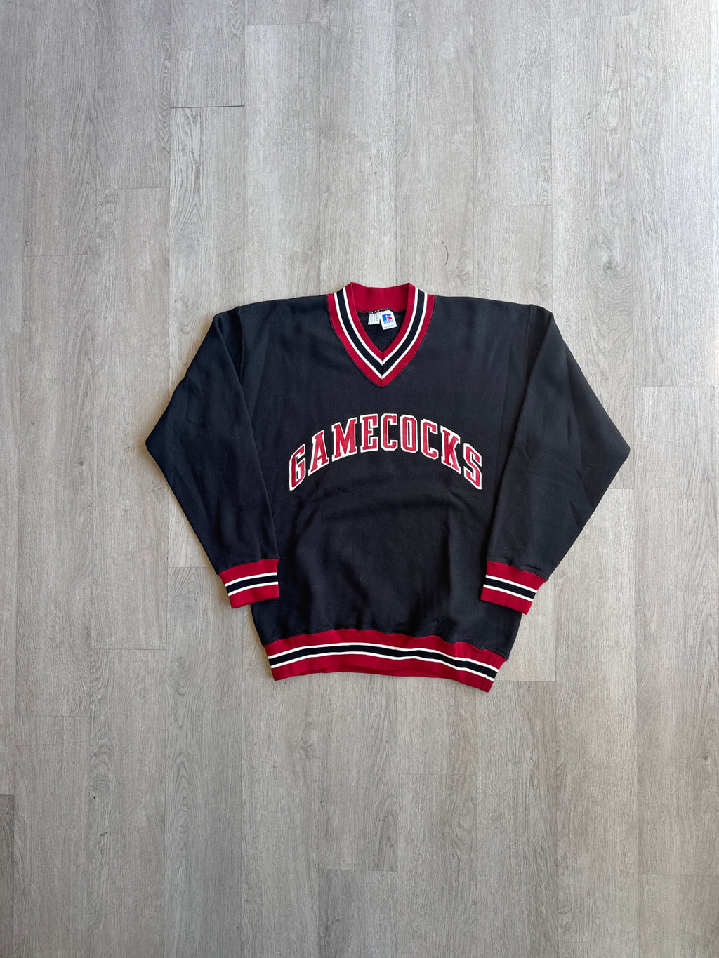 Vintage 80s Russell Athletic University Of South Carolina Gamecocks V-Neck Sweatshirt