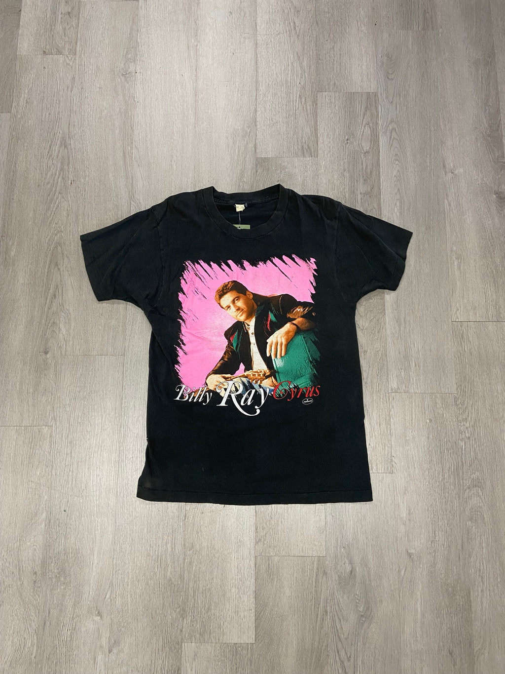 Vintage 80's Black Billy Ray Cyrus Country Singer Music Tee