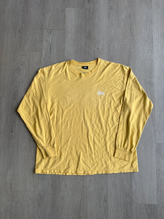 Stussy Classic Logo Yellow Long Sleeve Shirt