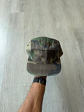 Vintage Military Camo 5-Panel Leather Strapback Hat
