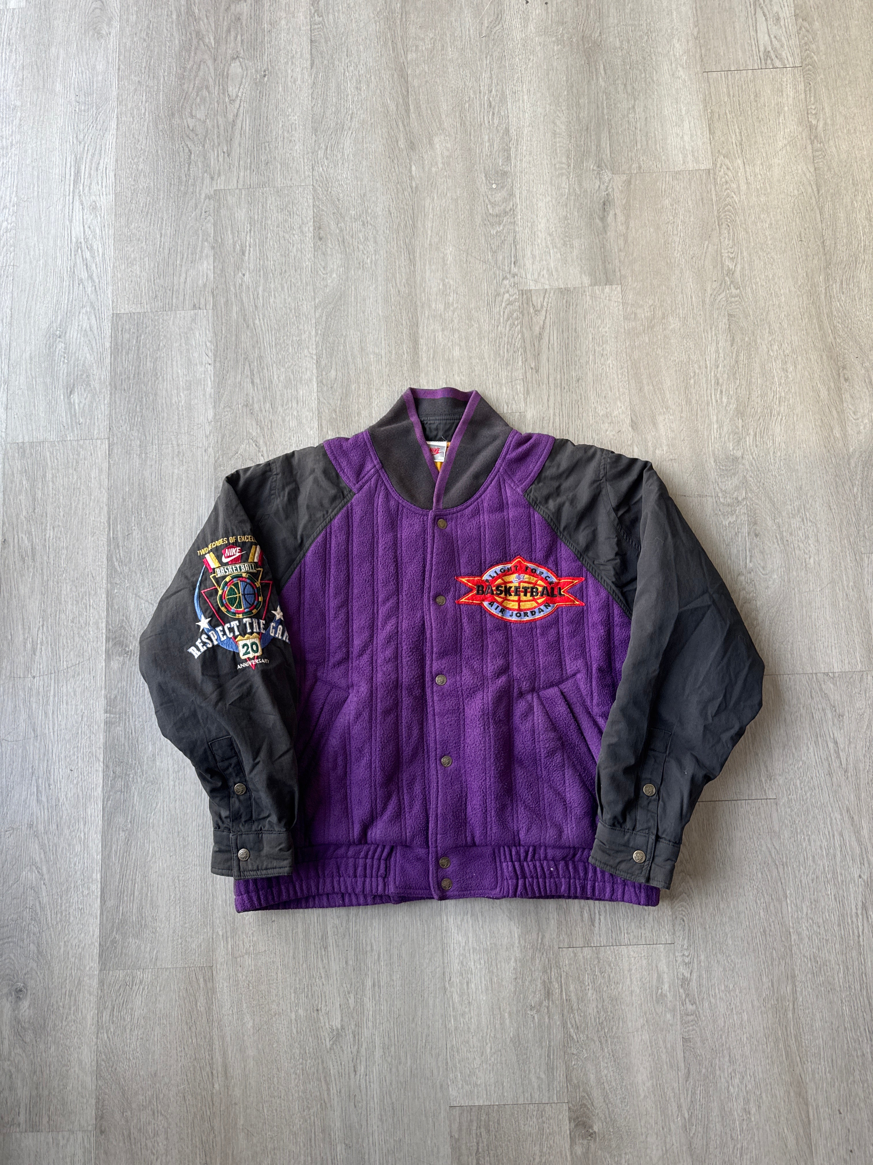Vintage 1992 Nike Air Jordan Flight Force Basketball 20th Anniversary Respect The Game Jacket
