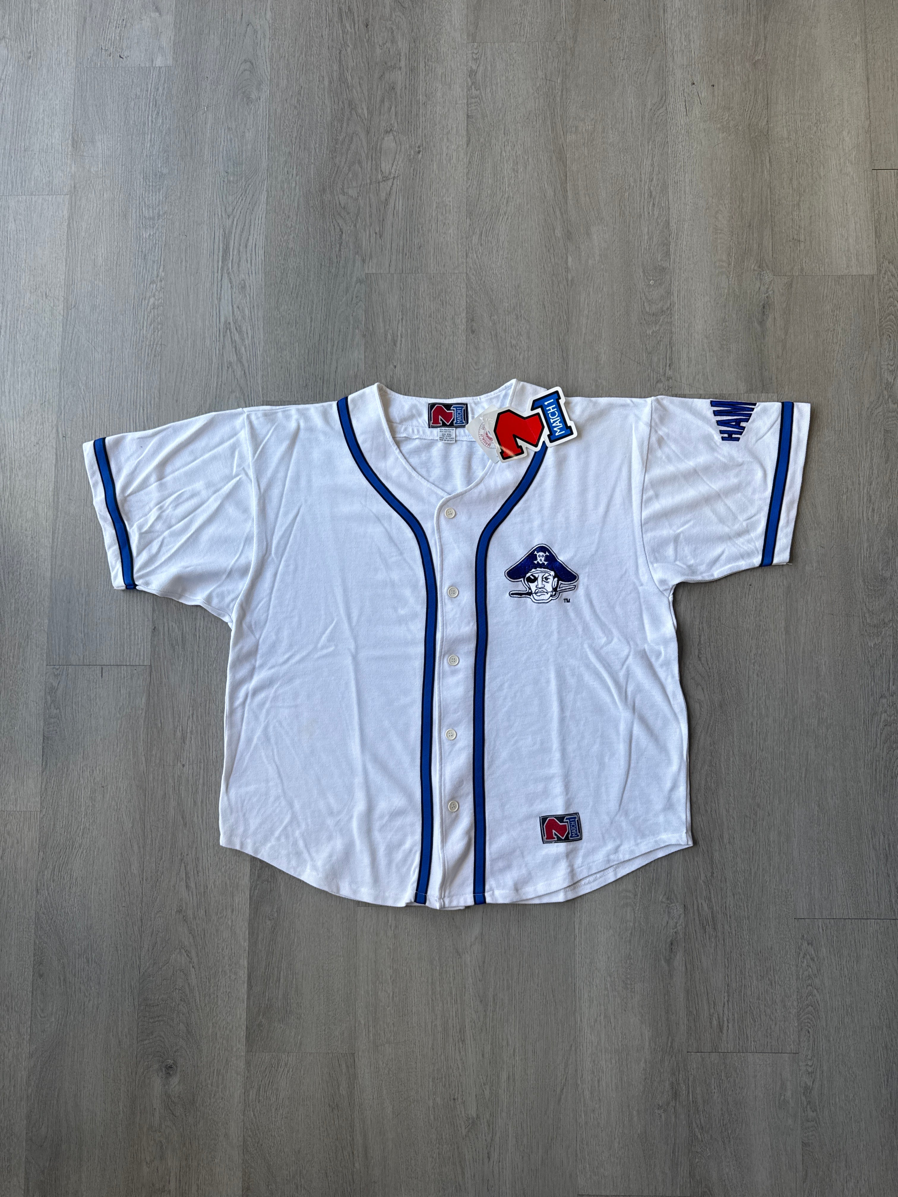Vintage 90s Hampton University Pete The Pirate Embroidered Baseball Jersey