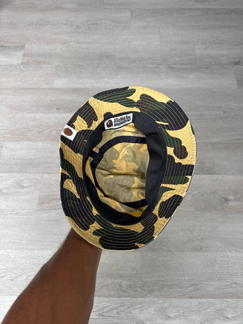 A Bathing Ape Bape 1st Camo Apehead Nylon Crusher Bucket Hat