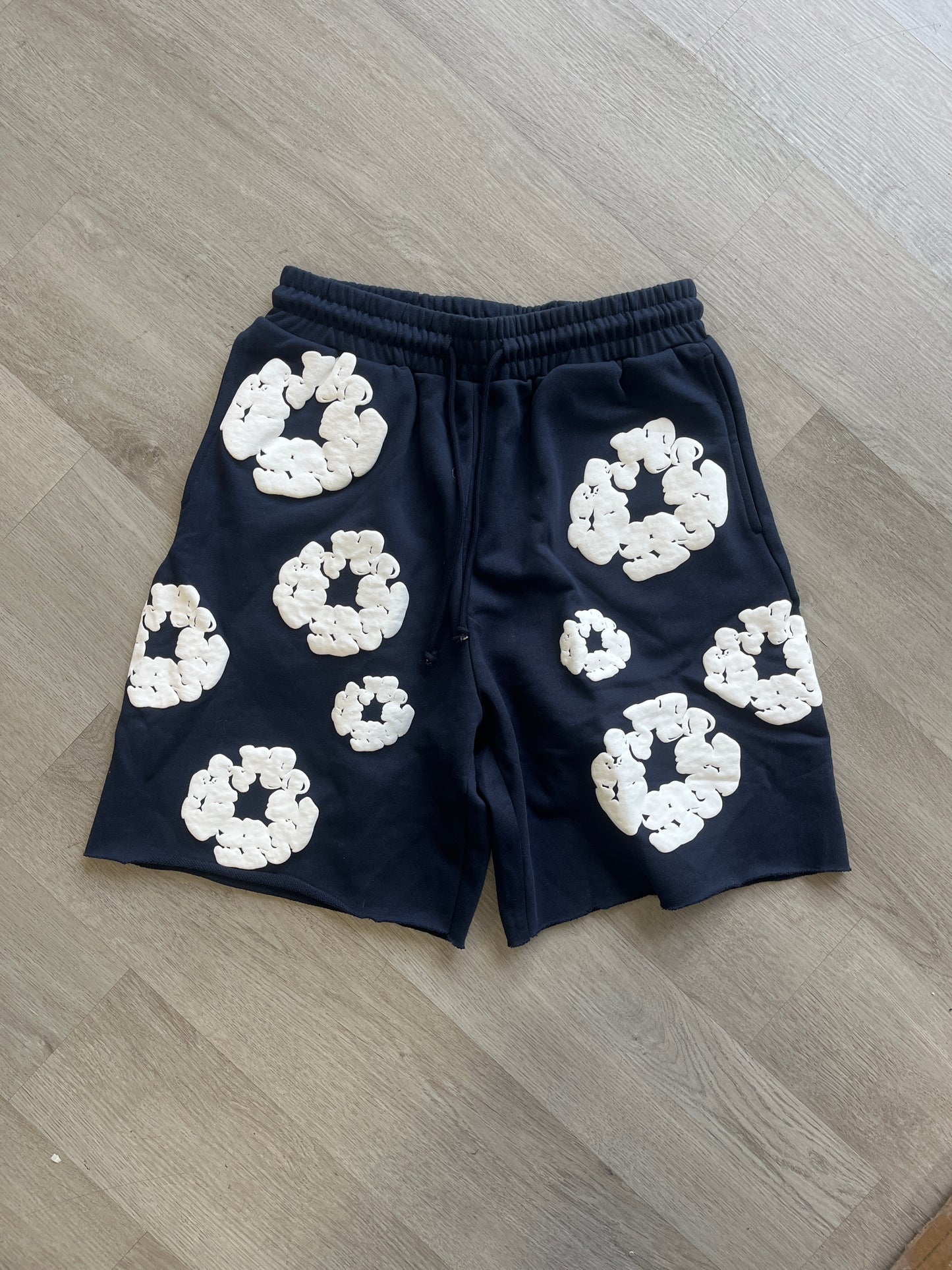 Denim Tears Navy Wreath Sweat Shorts