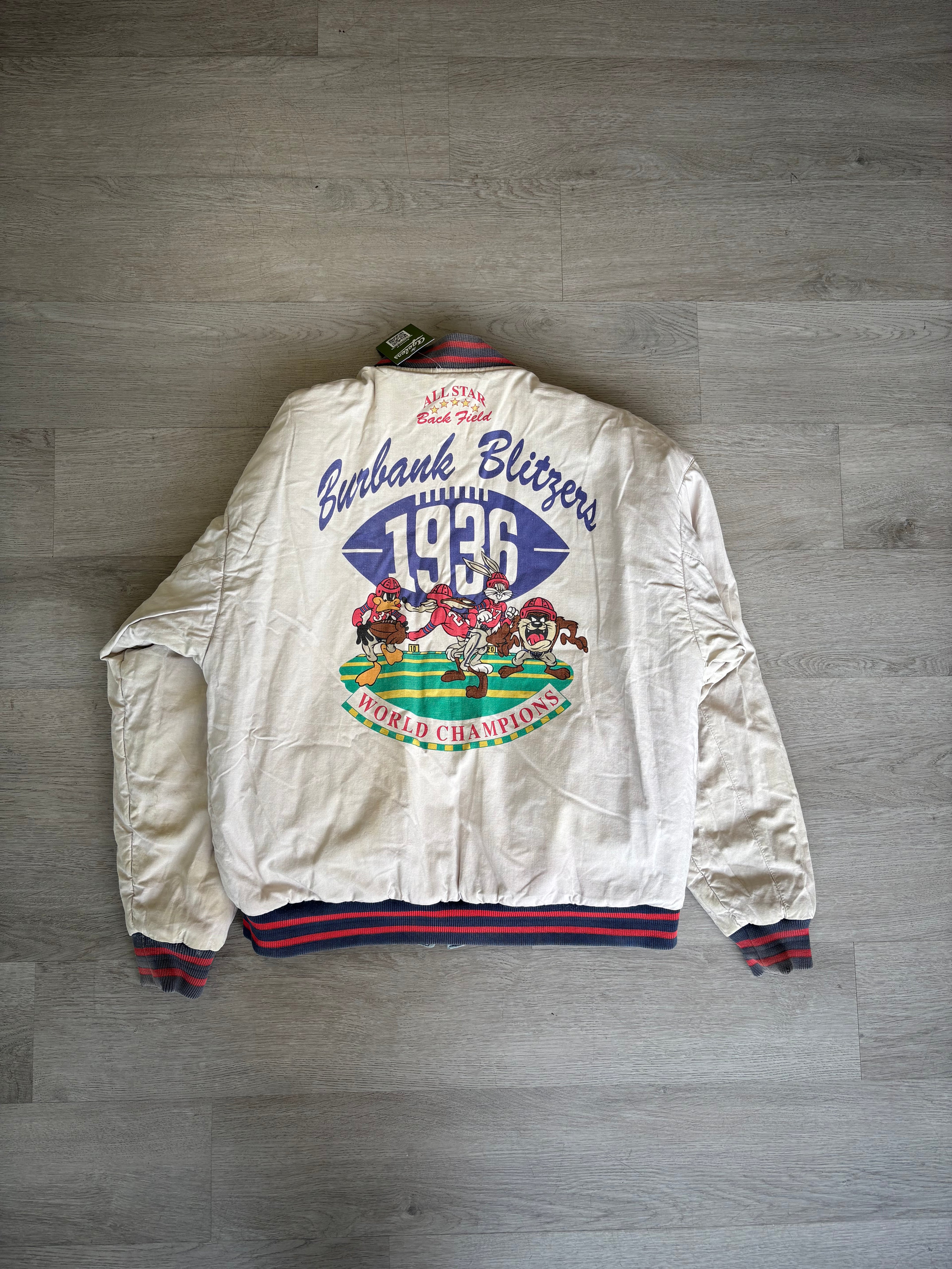 Vintage Looney Tunes Burbank Football Blitzers Reversible Jacket