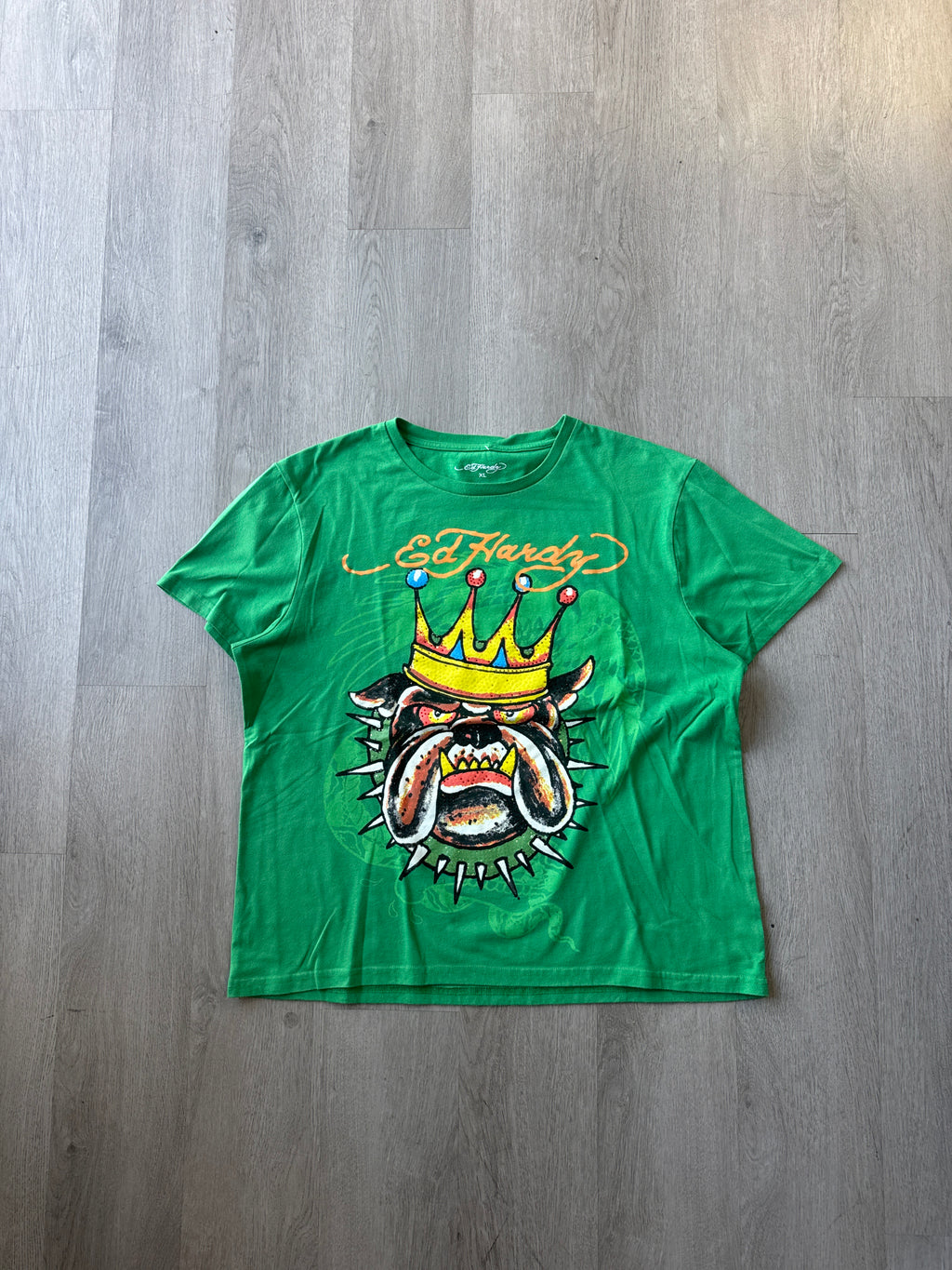 Ed Hardy Bulldog Rhinestone Tee