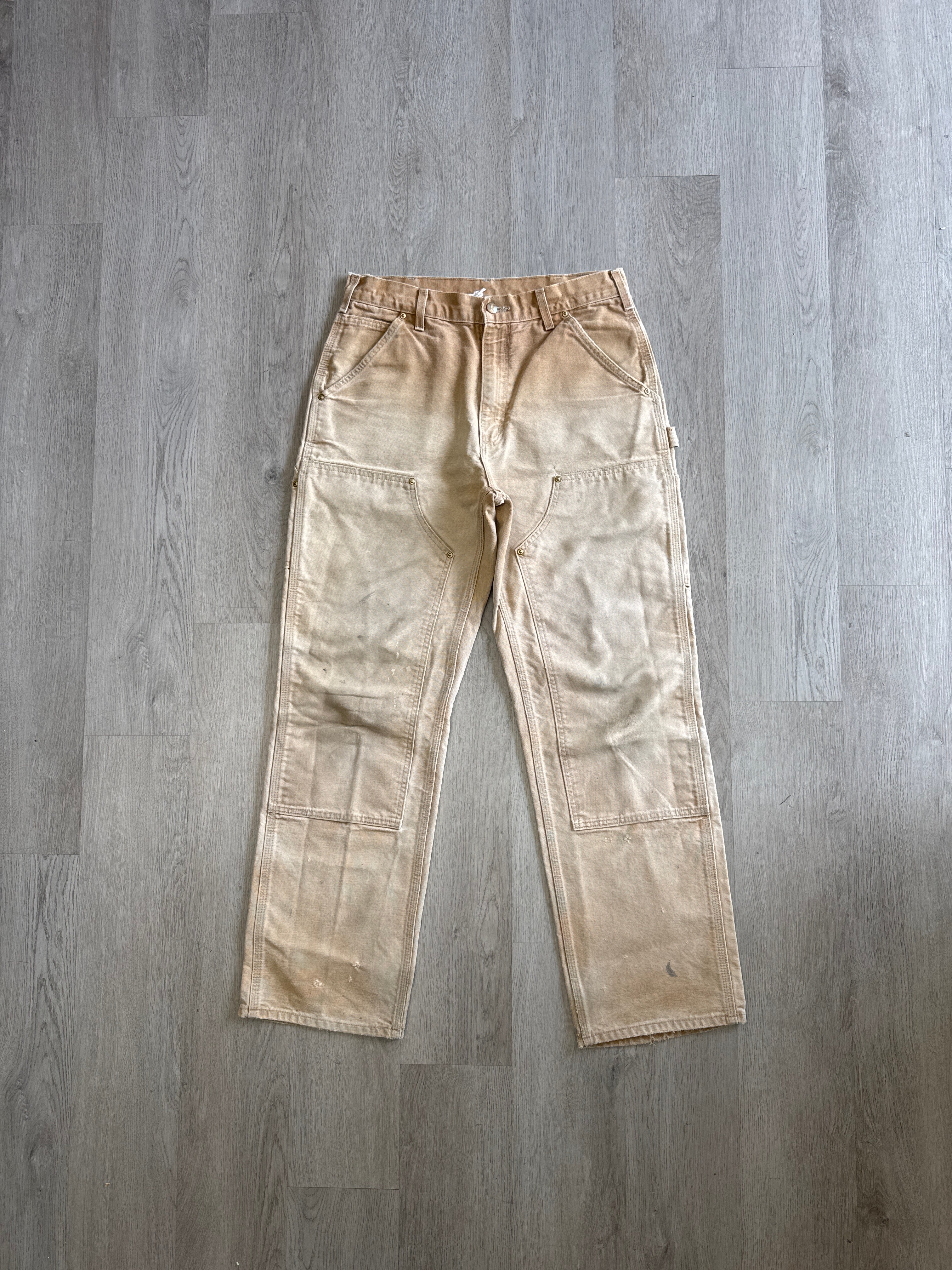 Vintage Carhartt Distressed Faded Tan Double Knee