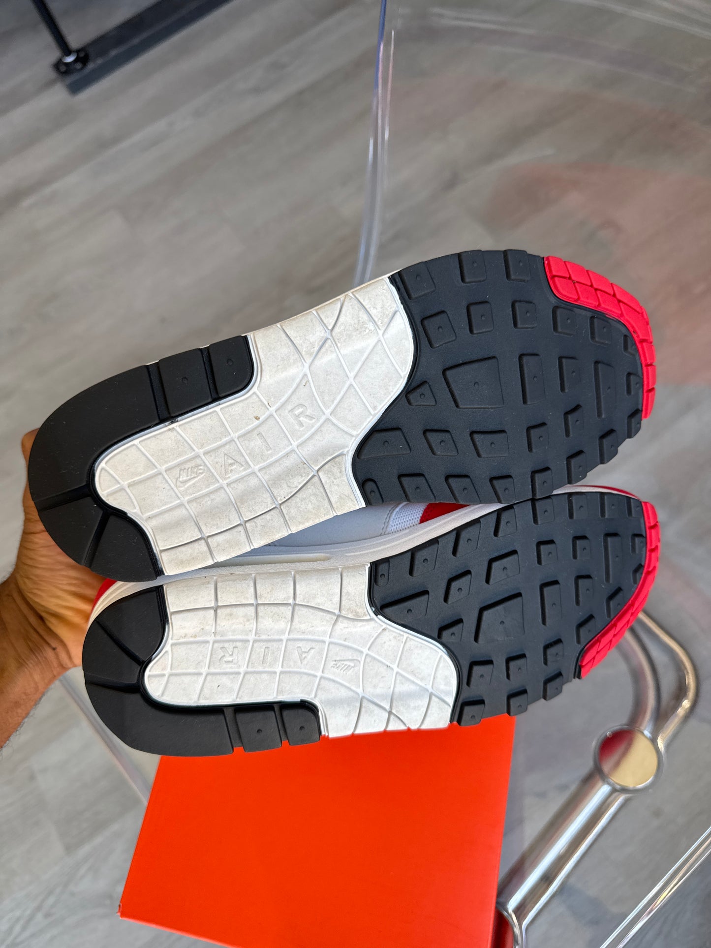 Pre-owned Nike Air Max 1 Anniversary Red (2017/2018 Restock Pair)