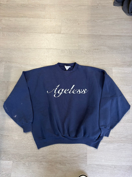 Vintage Hanes Ageless Navy Blue Script Sweater