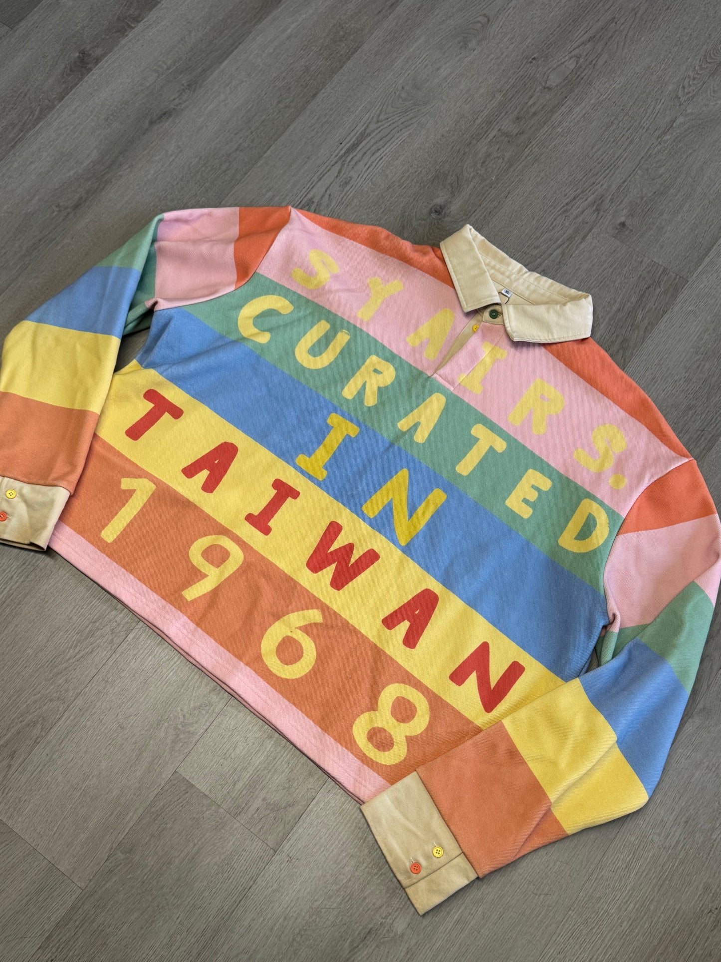 SYAIR SAIHARA 1968 Taiwan Multicoloed Polo Long-sleeve Shirt