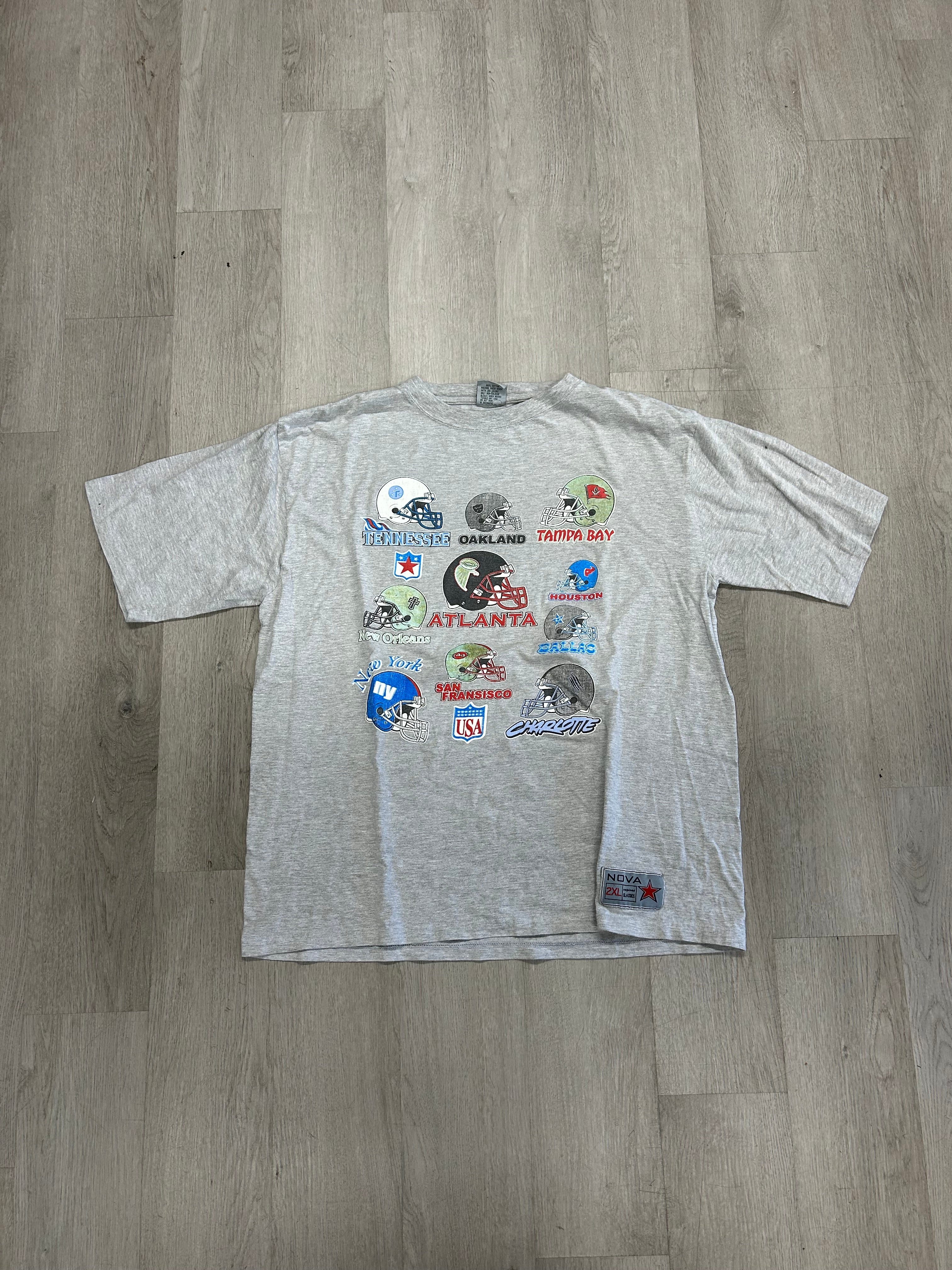 Vintage NFL Football Helmets Tee