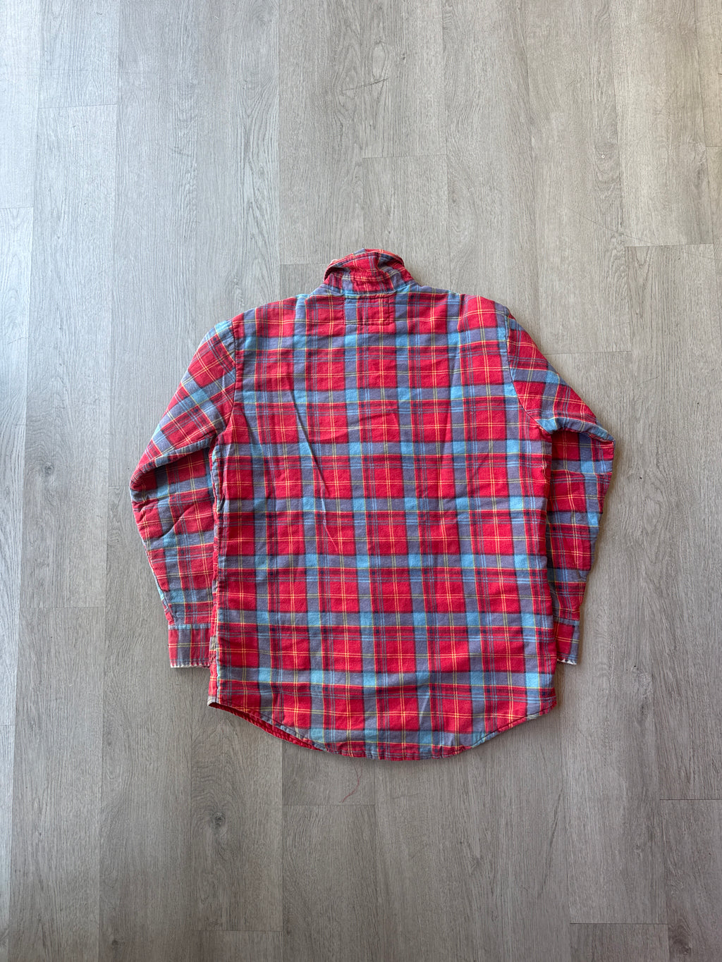 Vintage 90s Tradition Distressed Plaid Quilted Lined Flannel