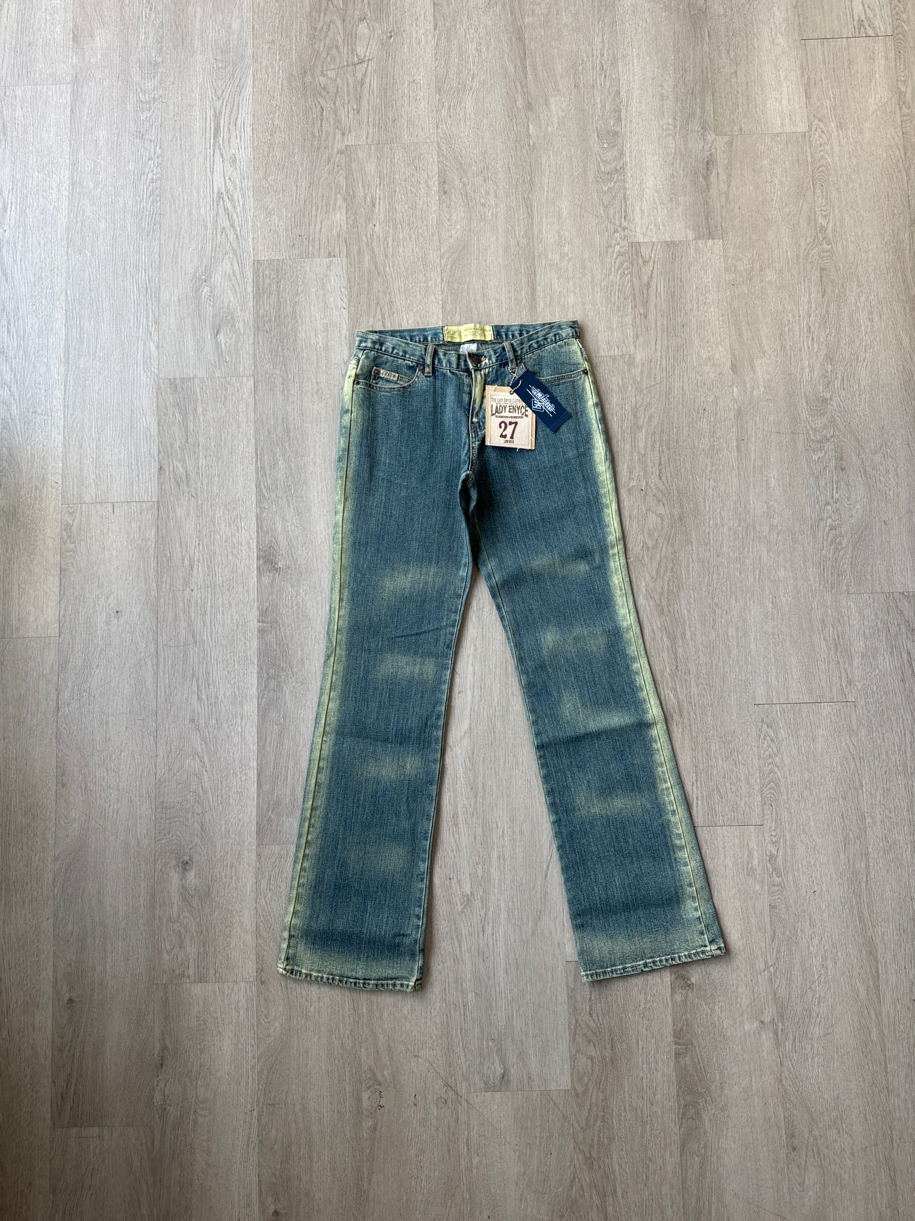 Vintage Y2K Women’s Enyce Low Rise Bleach Stripe Denim Jeans