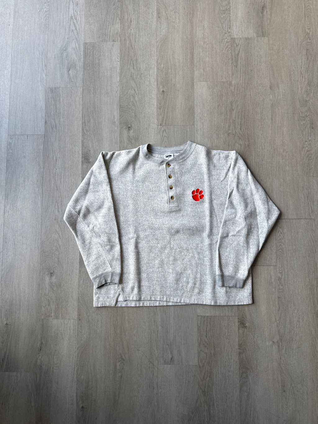 Vintage Pro Edge Clemson University Tigers Quarter Button Up Sweatshirt